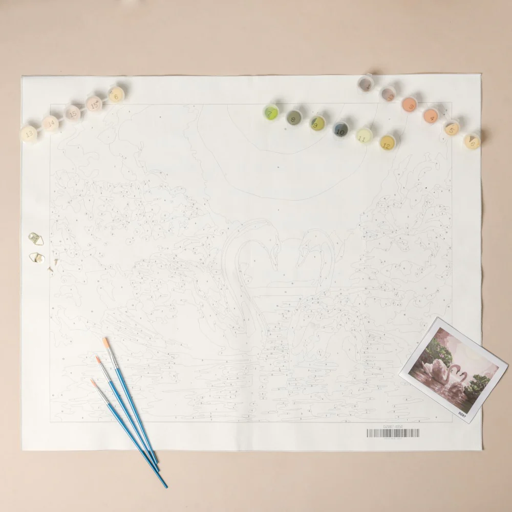 Swan DIY Paint By Numbers Kit - Image 2