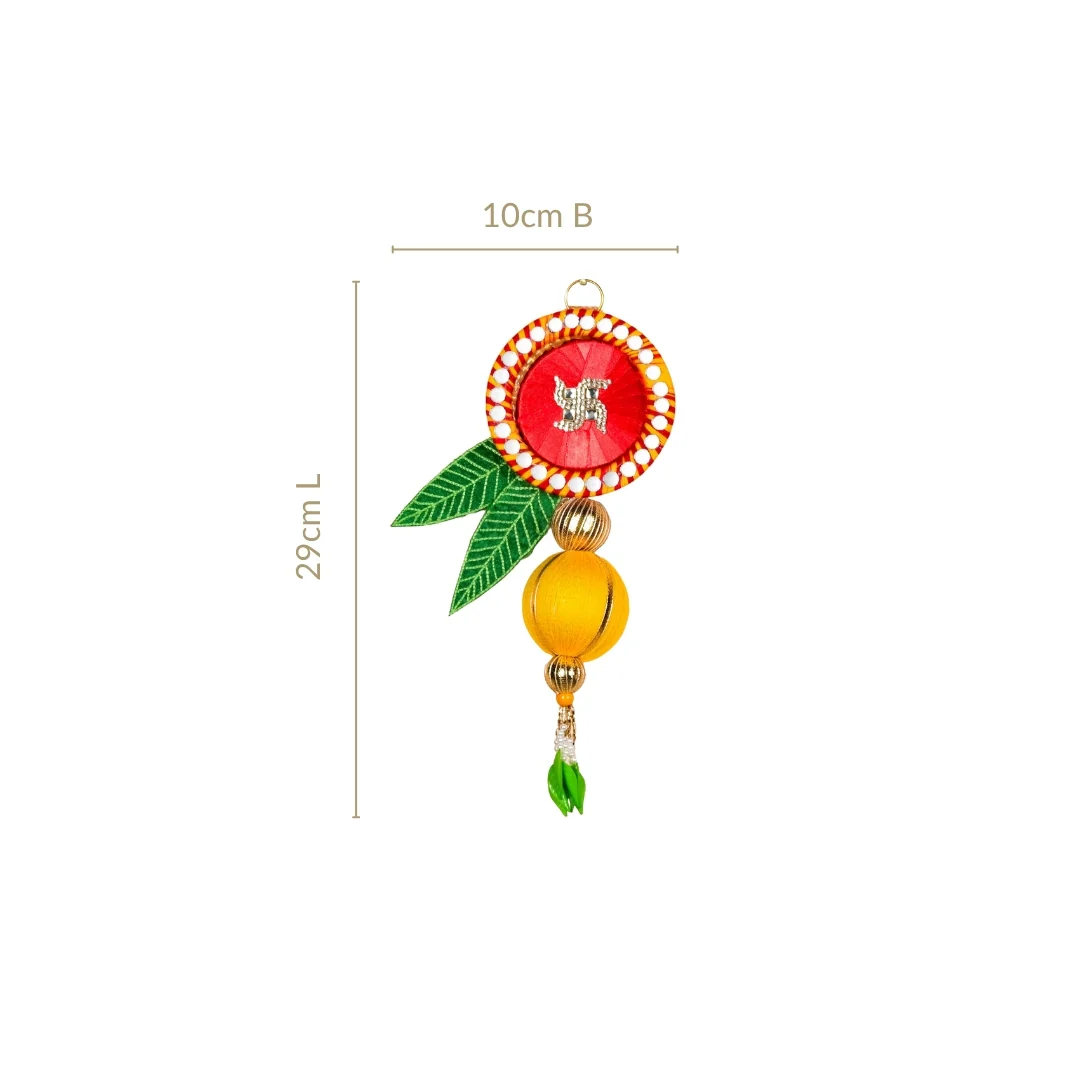 Swastik Mirror Side Door Toran Set Of 2 - Image 4