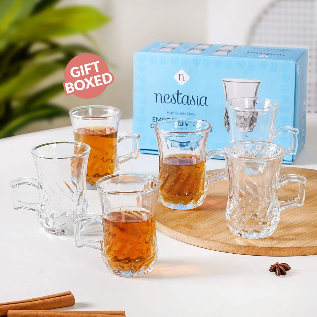 Swirl Glass Tulip Tea Cup Set Of 6 150ml - Image 7