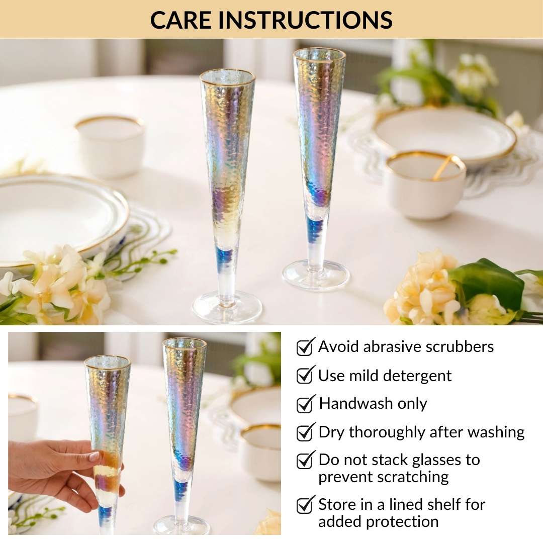 Tall Iridescent Champagne Glass Set Of 2 180ml - Image 9