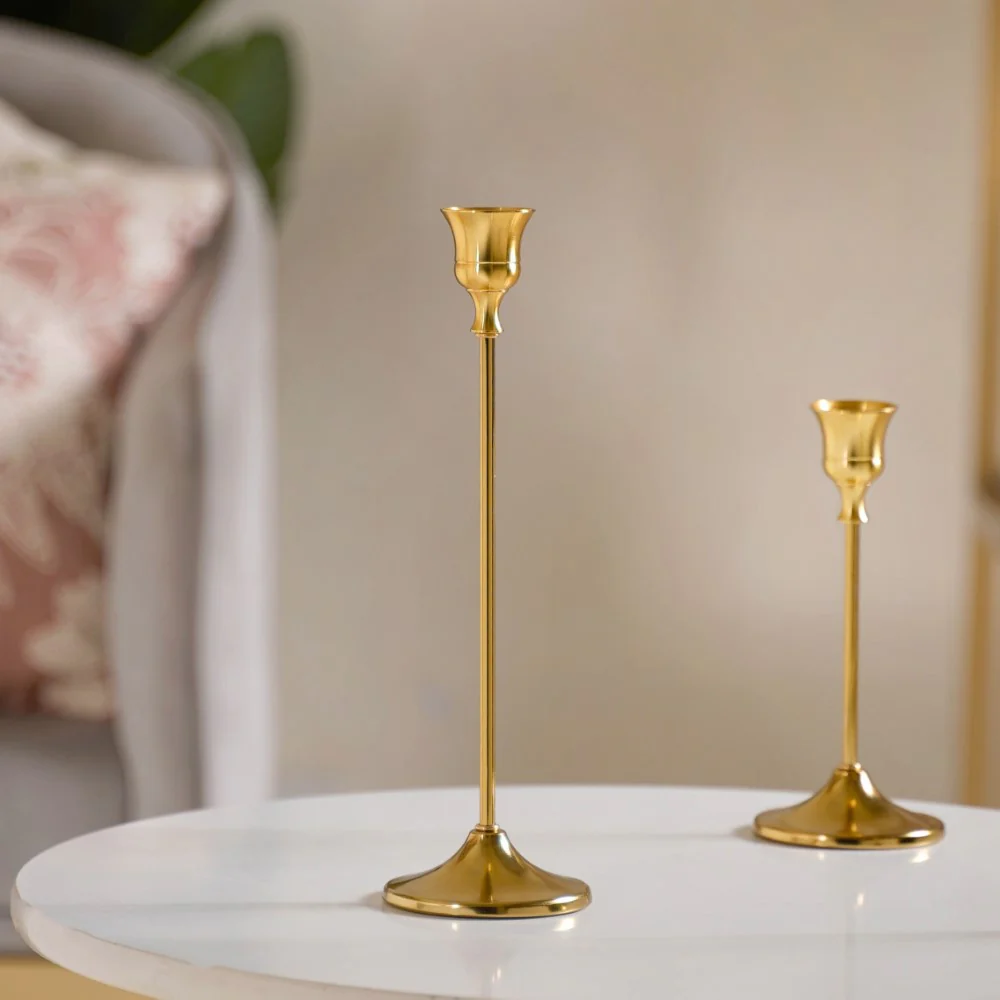 Taper Candle Stand Gold Set Of 3 - Image 5