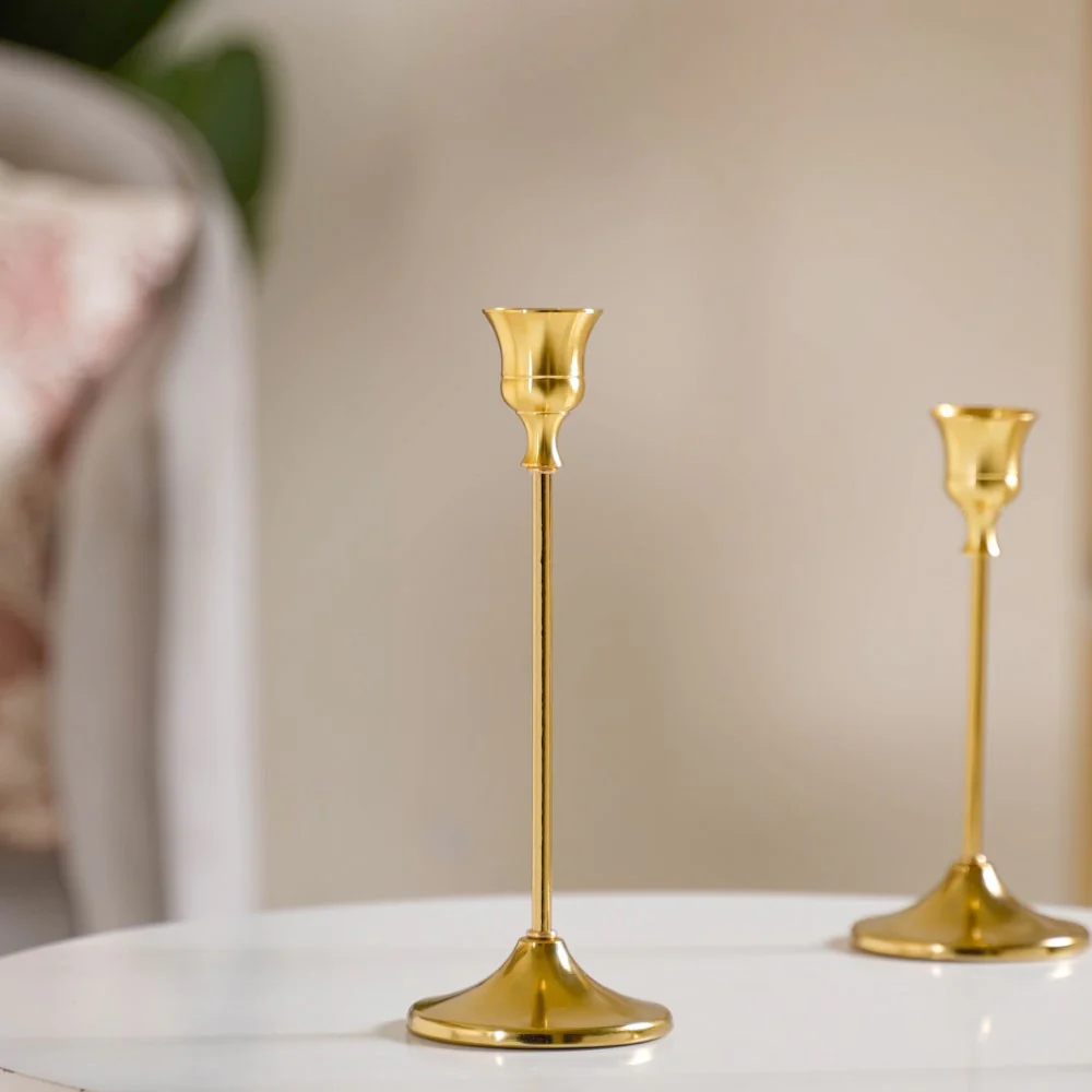Taper Candle Stand Gold Set Of 3 - Image 8