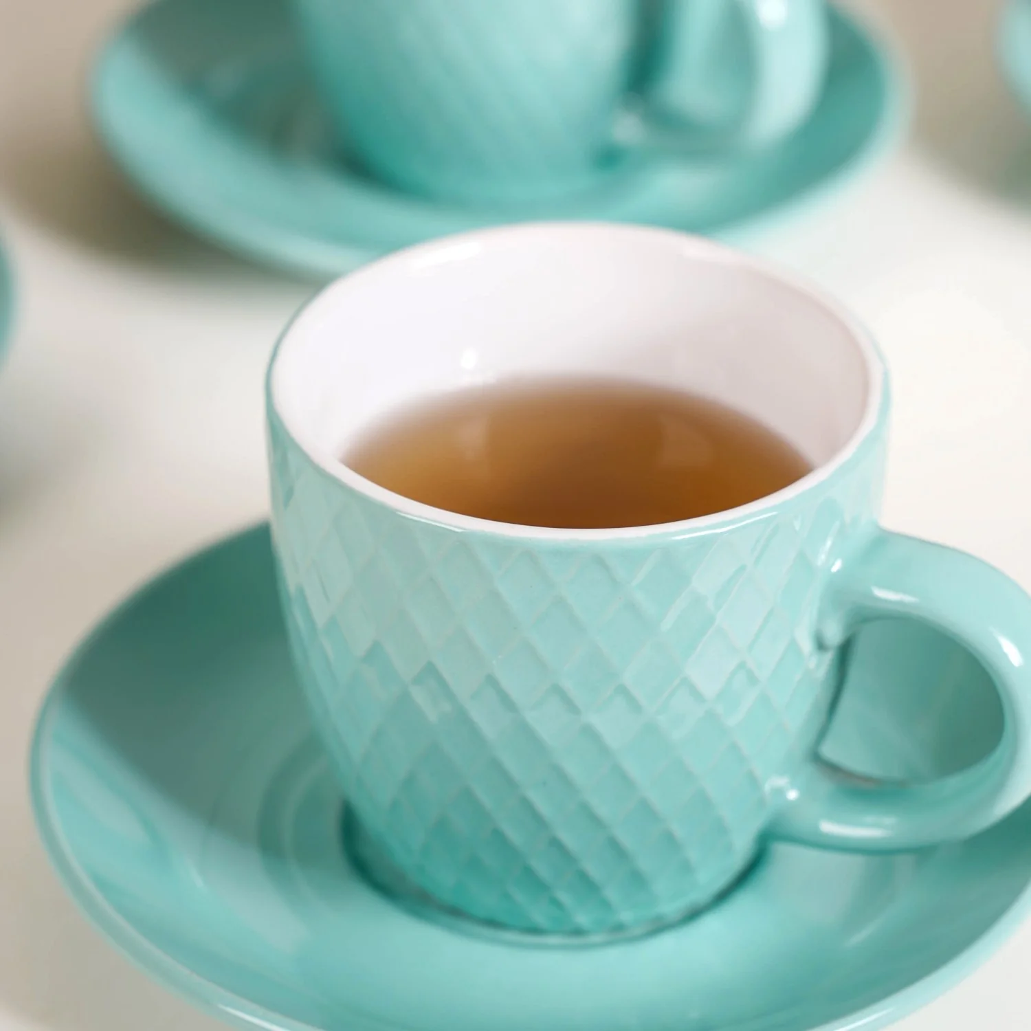Tara Tea Cup And Saucer Set Of 6 Mint 225ml - Image 2
