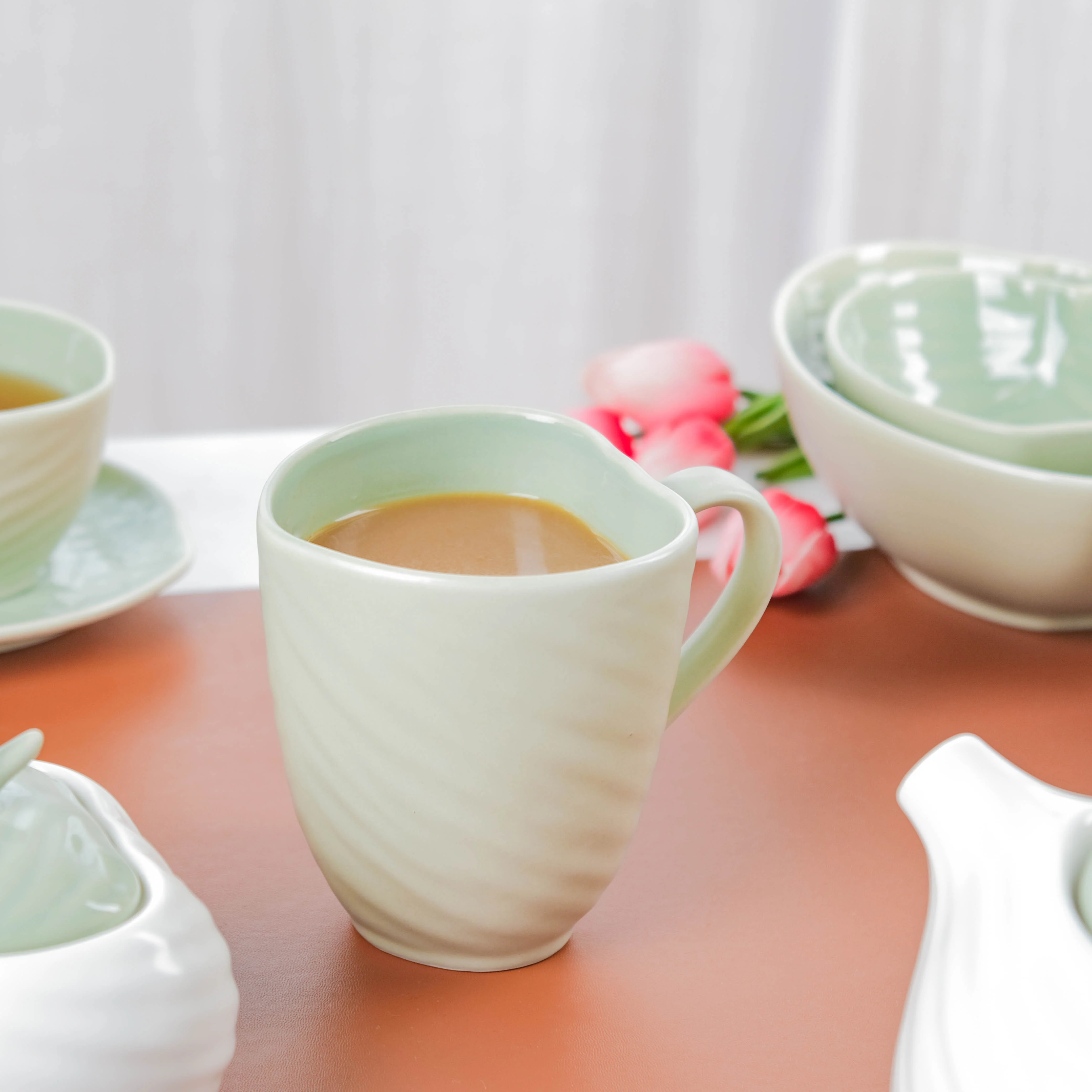 Taro Leaf Green Coffee Mug - Image 4