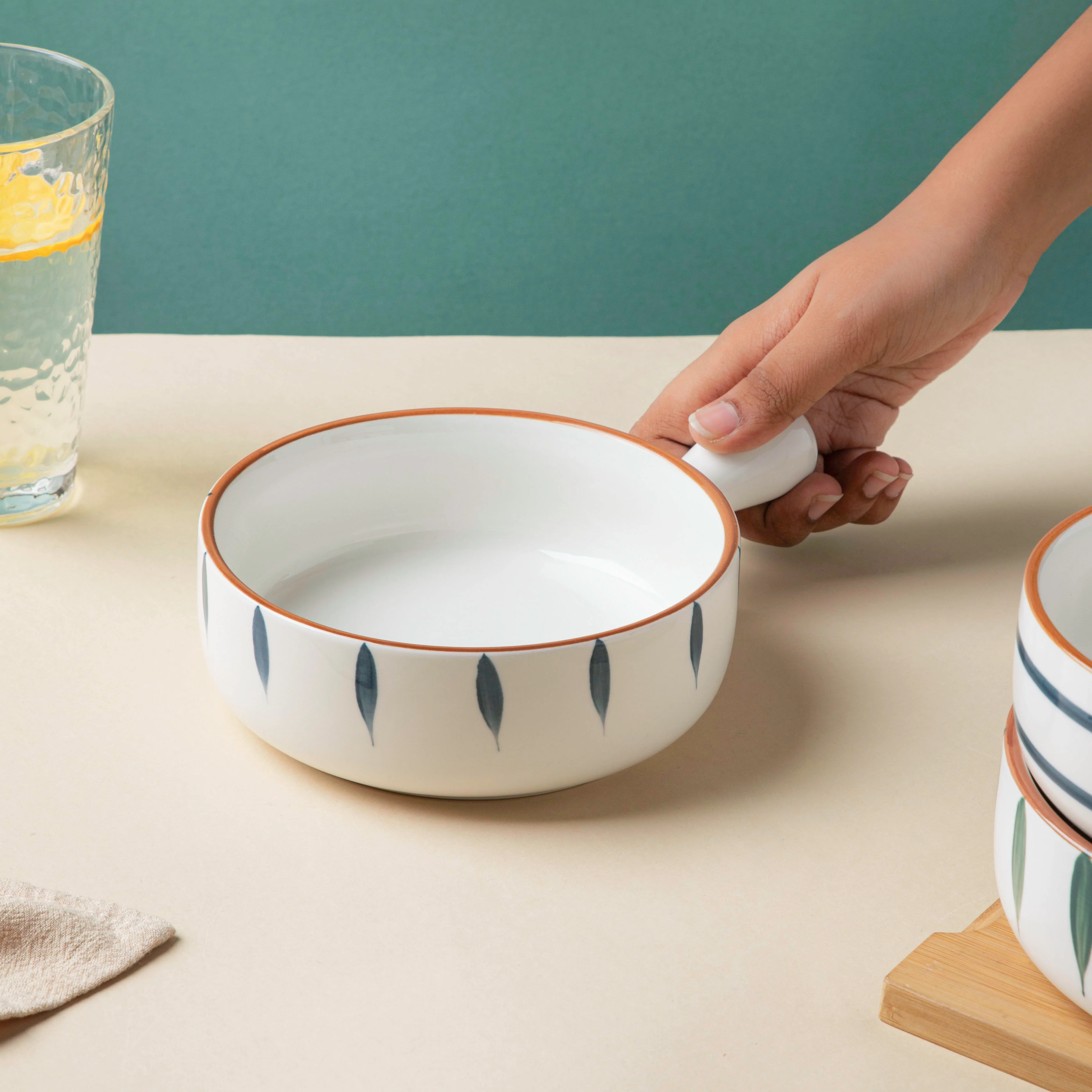 Teardrop Baking Bowl With Handle Blue - Image 2