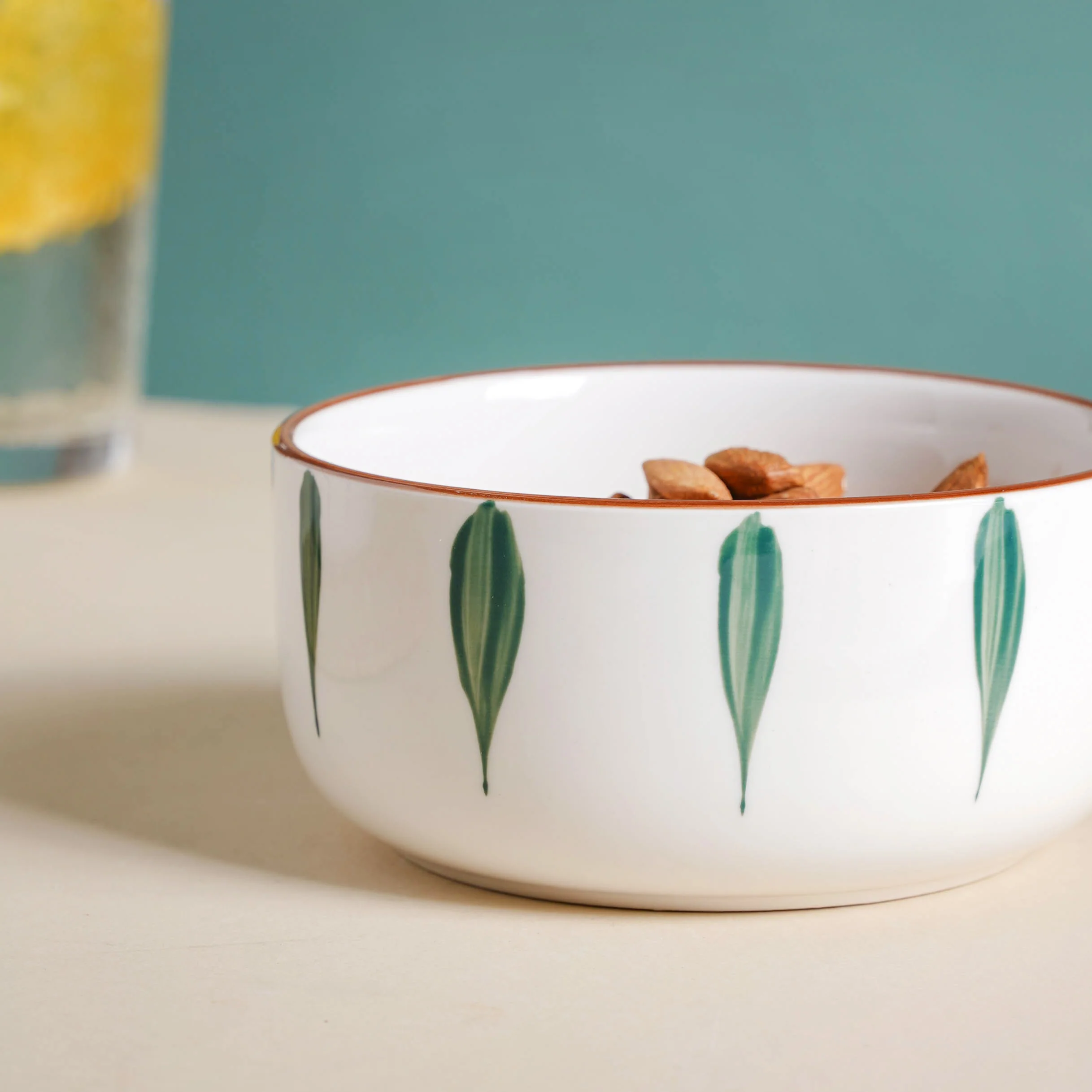 Teardrop Ceramic Soup Bowl Green - Image 4