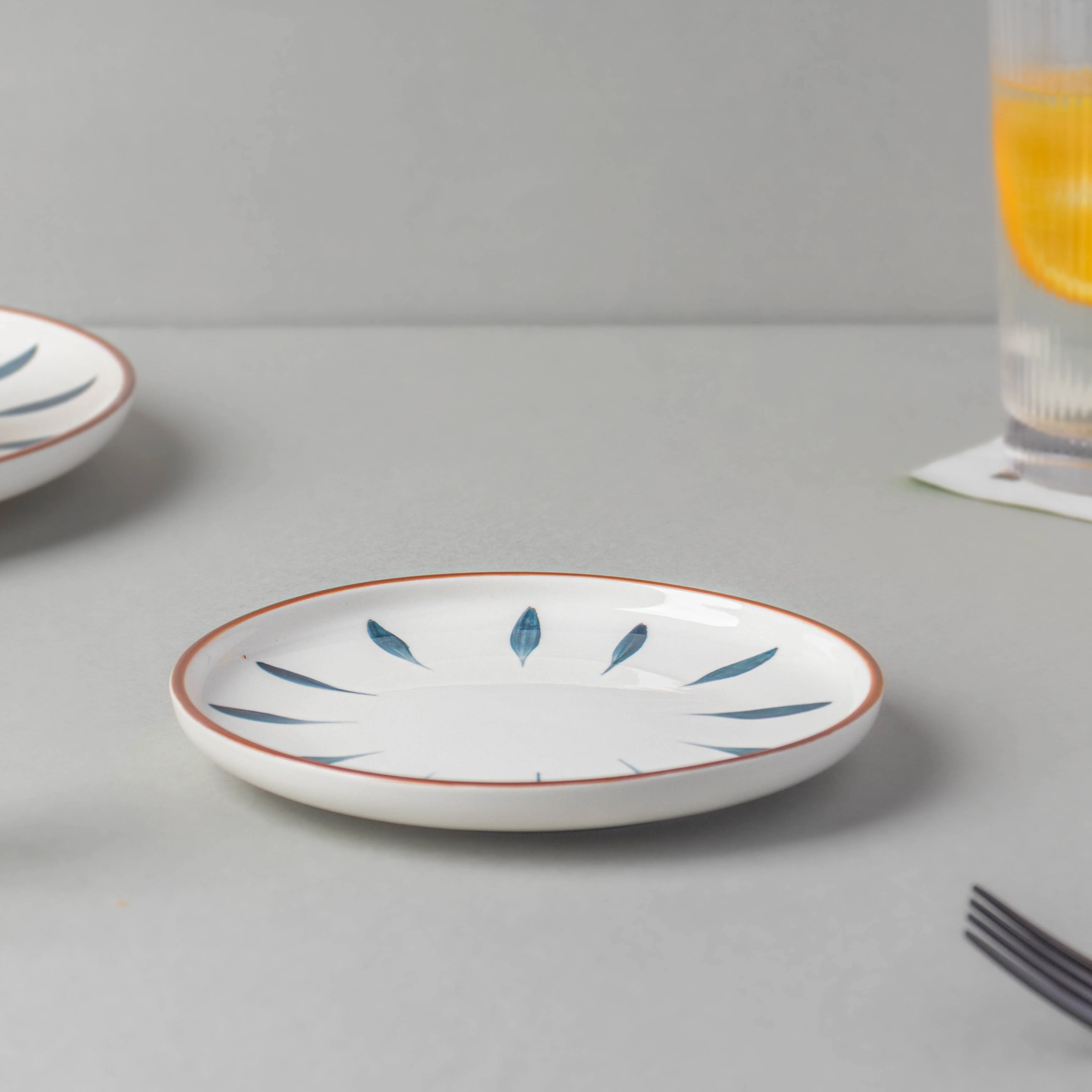 Teardrop Snack Plate Blue 6 Inch - Image 3