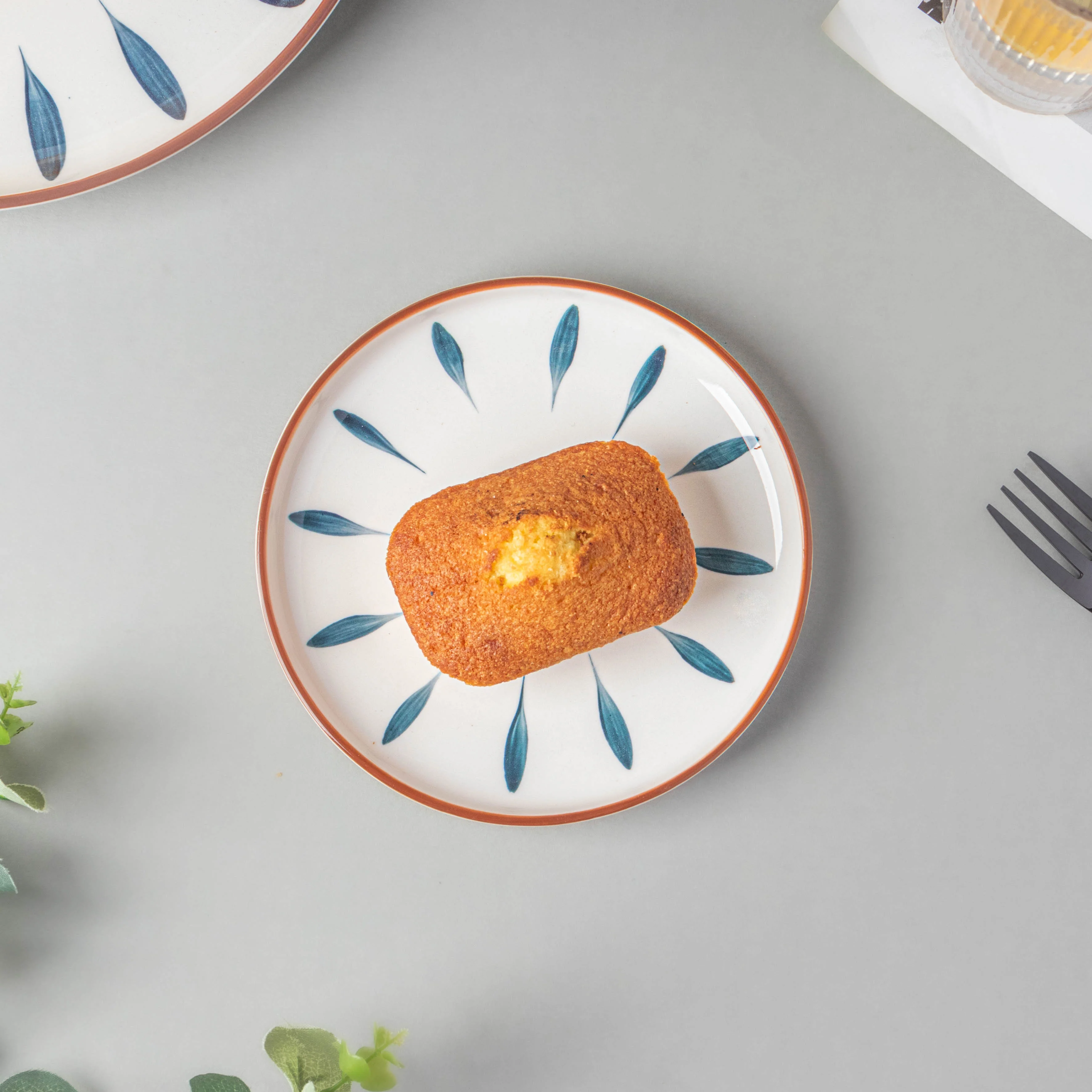 Teardrop Snack Plate Blue 6 Inch - Image 4