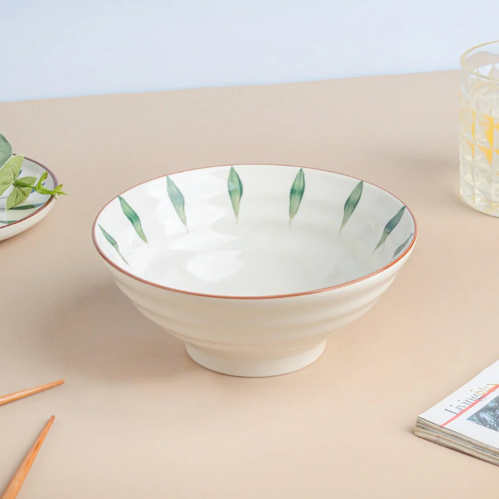 Teardrop Textured Ramen Bowl Green 550 ml - Image 5