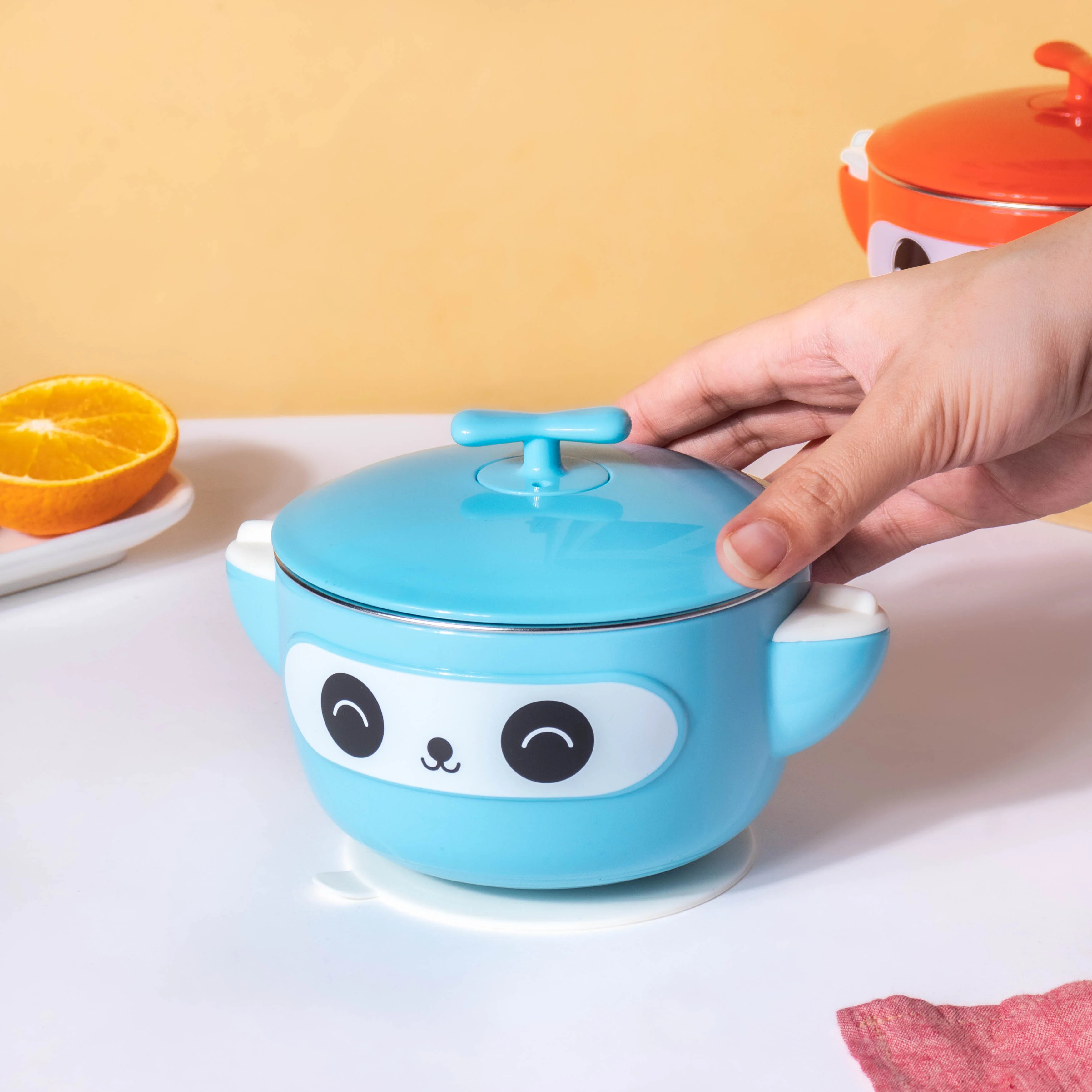 Tellytubby Stay Warm Steel Bowl With Suction Base Blue 300 ml - Image 5