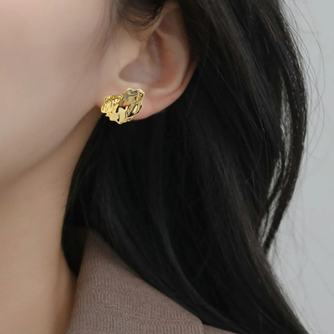 Terra Stud Earrings Gold - Image 5