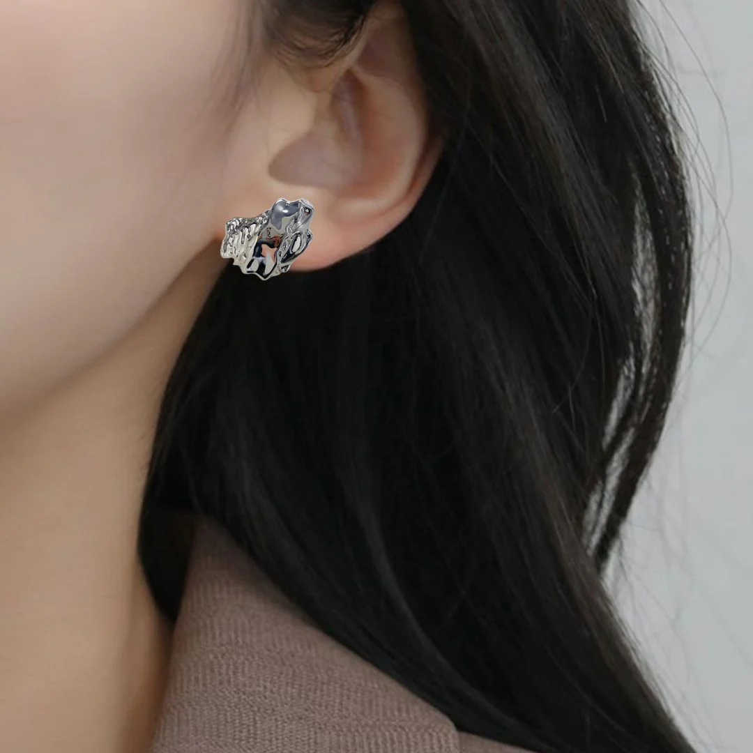 Terra Stud Earrings Silver - Image 5