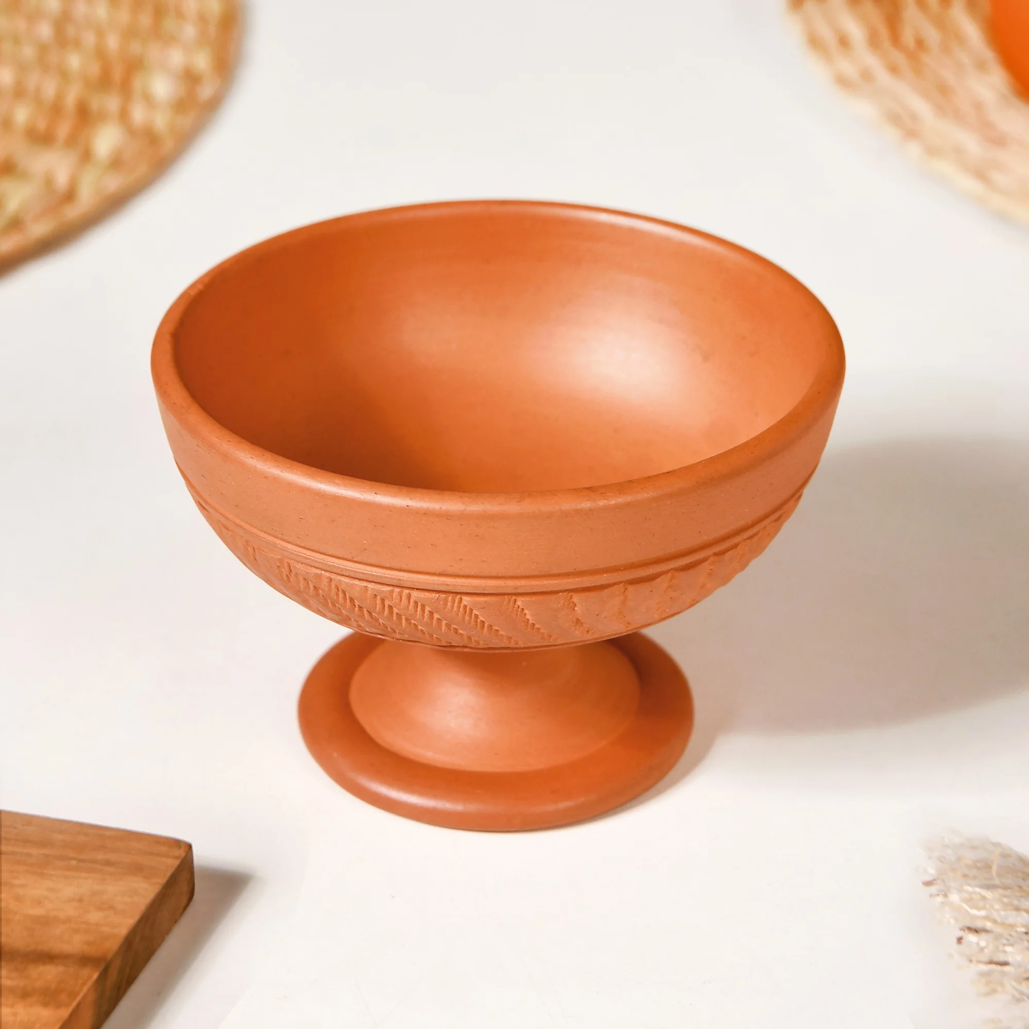 Terracotta Stemmed Dessert Bowls Set Of 4 150ml - Image 3