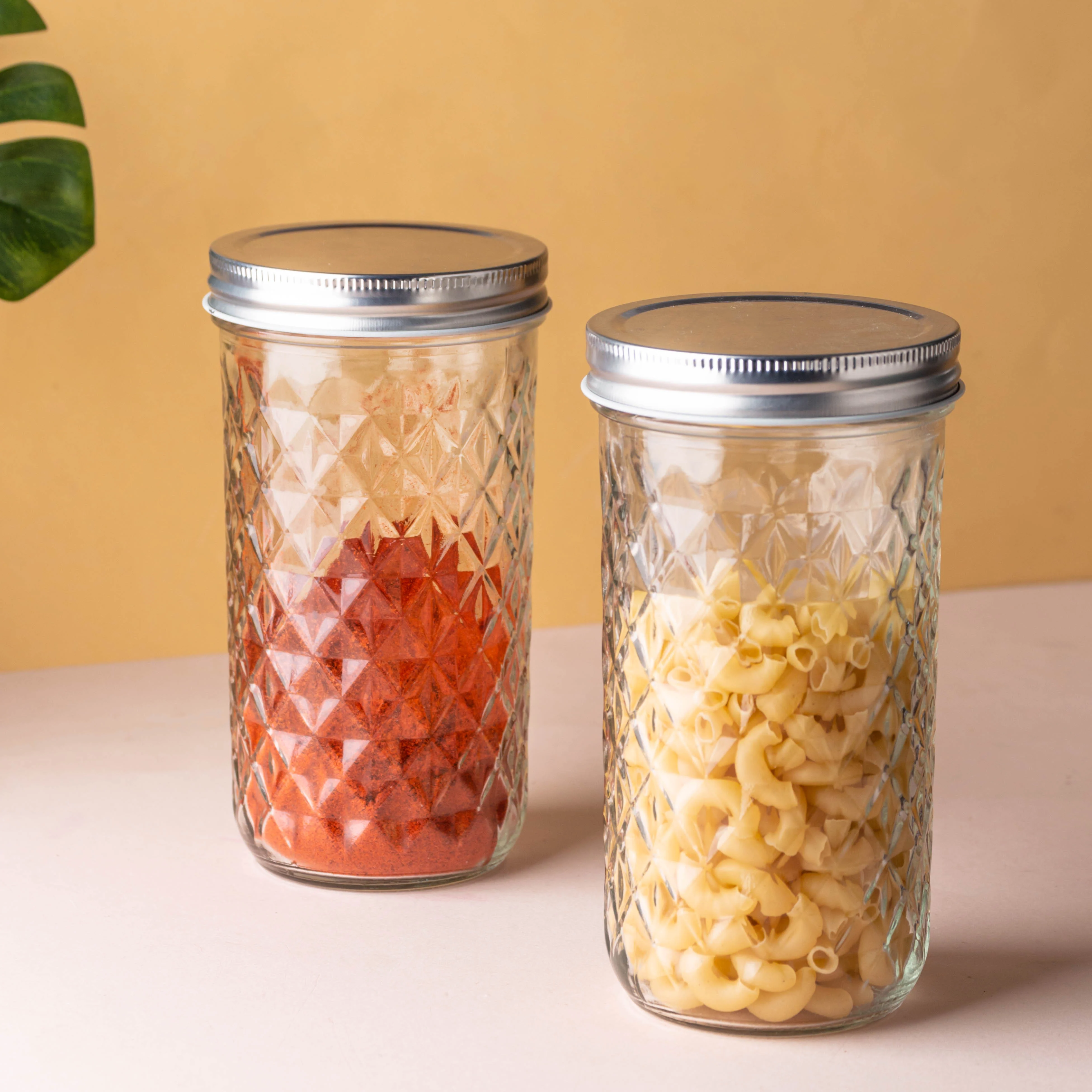Textured Mason Jar Large Set of 4 - Image 9