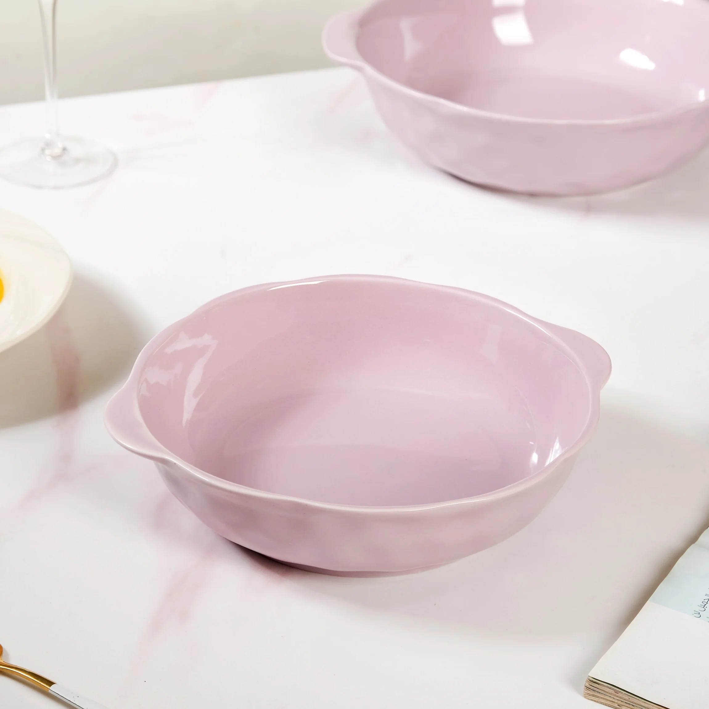 Textured Pebble Ceramic Baking And Serving Bowls Set Of 2 - Image 9
