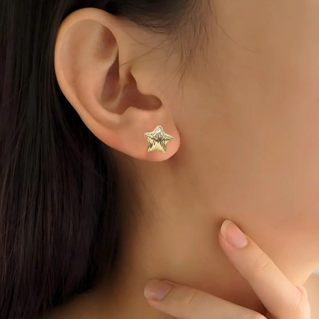 Textured Star Studs - Image 2