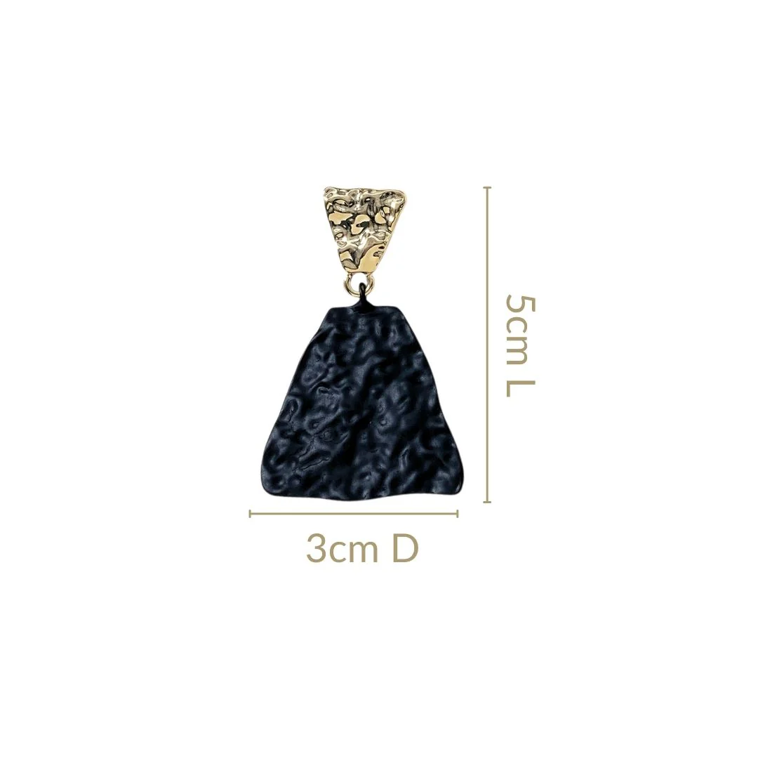 Textured Symmetry Black And Gold Earrings - Image 3