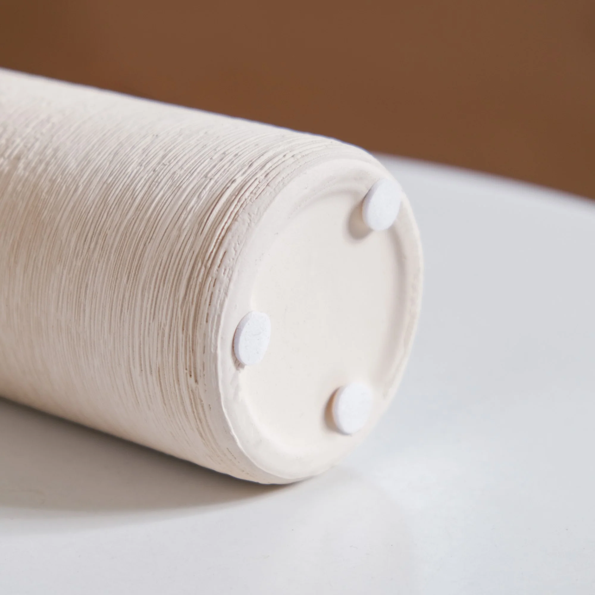 Textured Tall Off White Ceramic Vase - Image 12