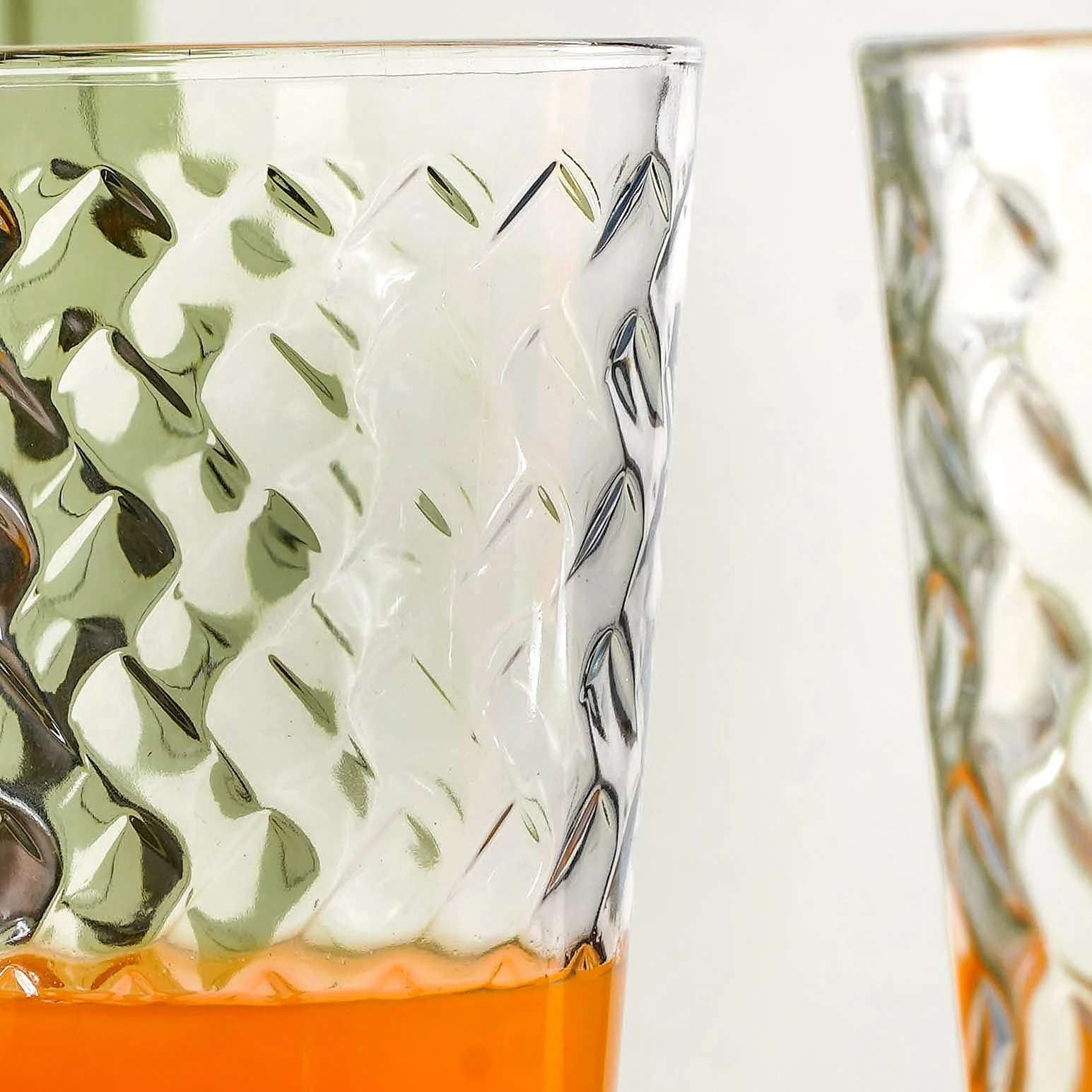 Textured Tall Tumbler Glass Set Of 6 450ml - Image 6