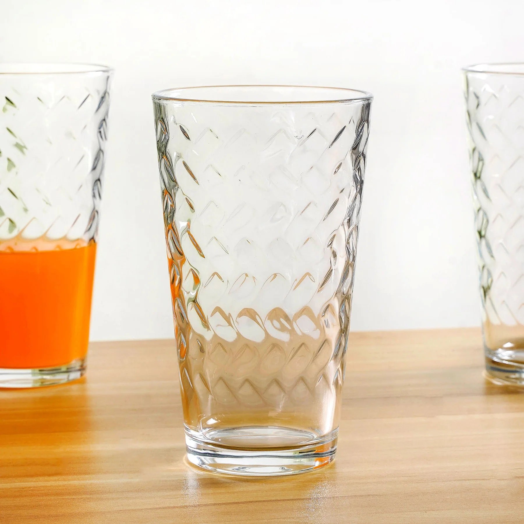 Textured Tall Tumbler Glass Set Of 6 450ml - Image 7