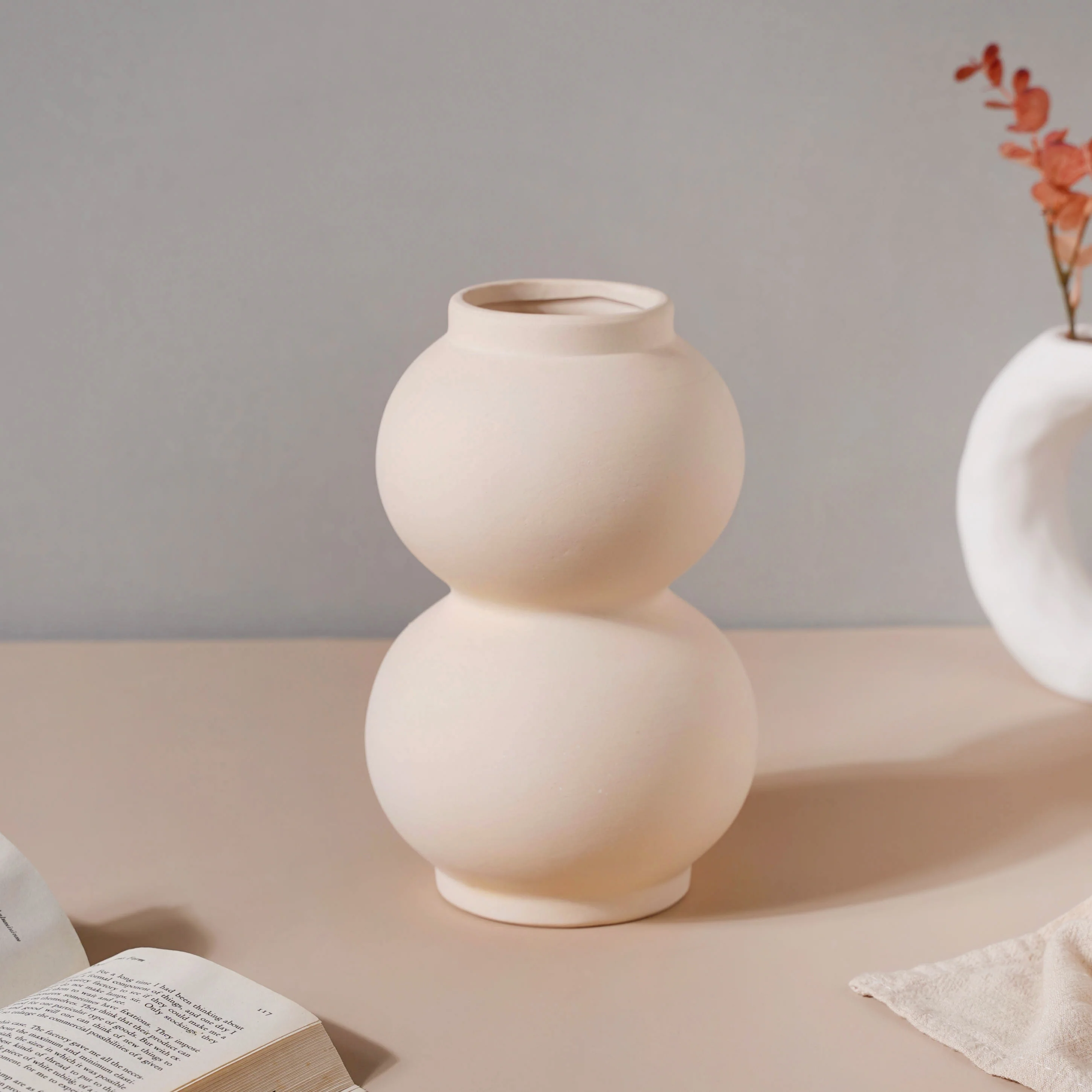 Textured White Vase - Image 7