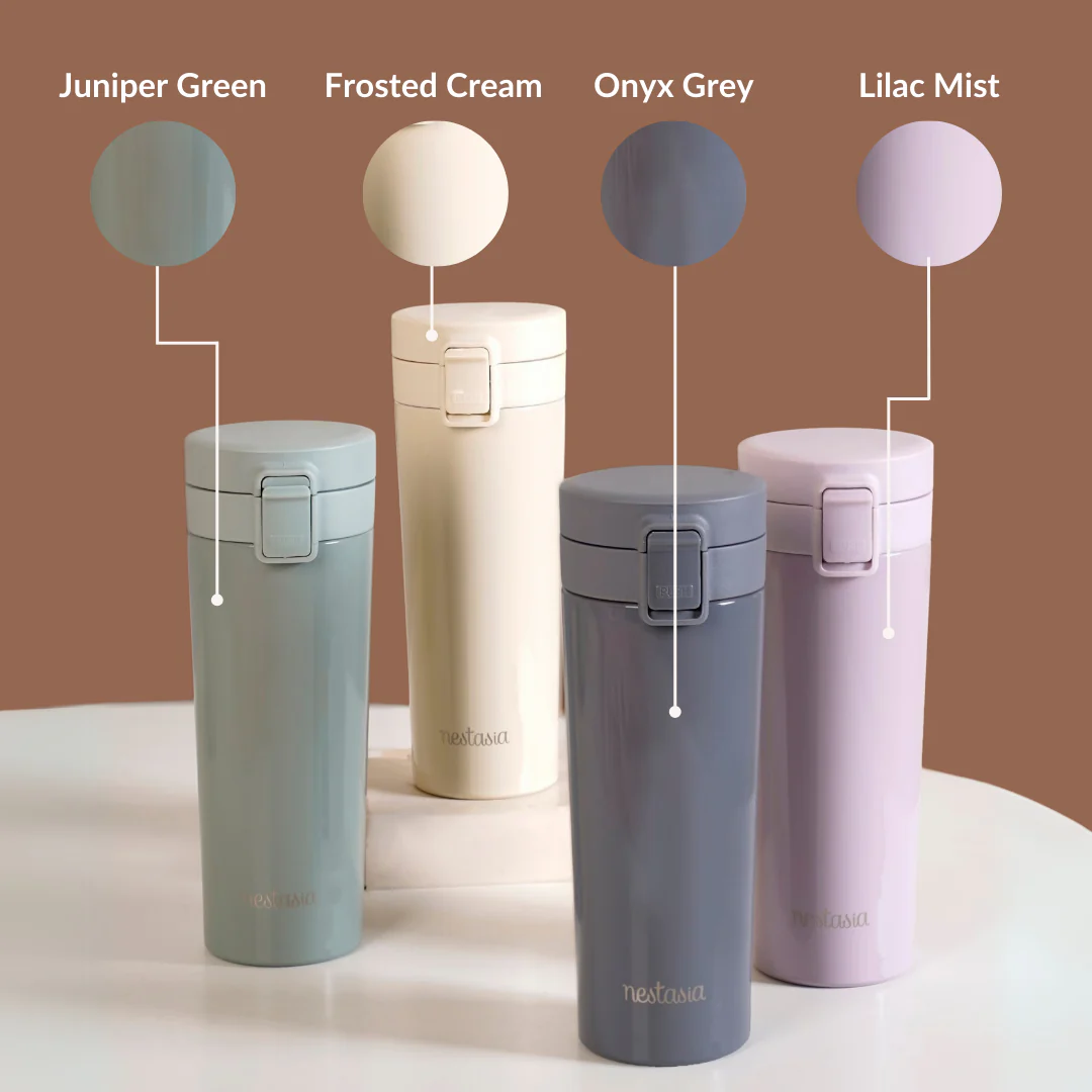 Thermox Double Wall Insulated Travel Mug With Strainer Onyx Grey 450ml - Image 12