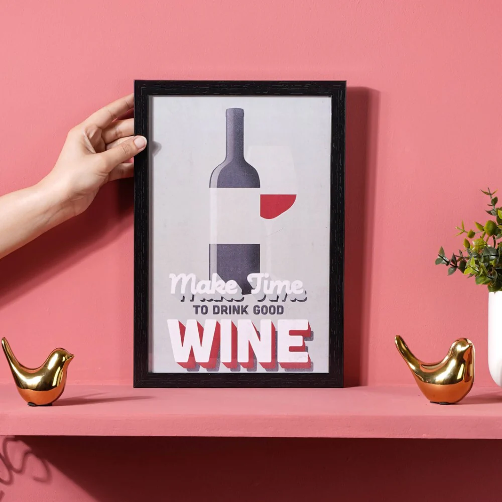 Time For Wine Framed Poster 13x9 Inch - Image 2