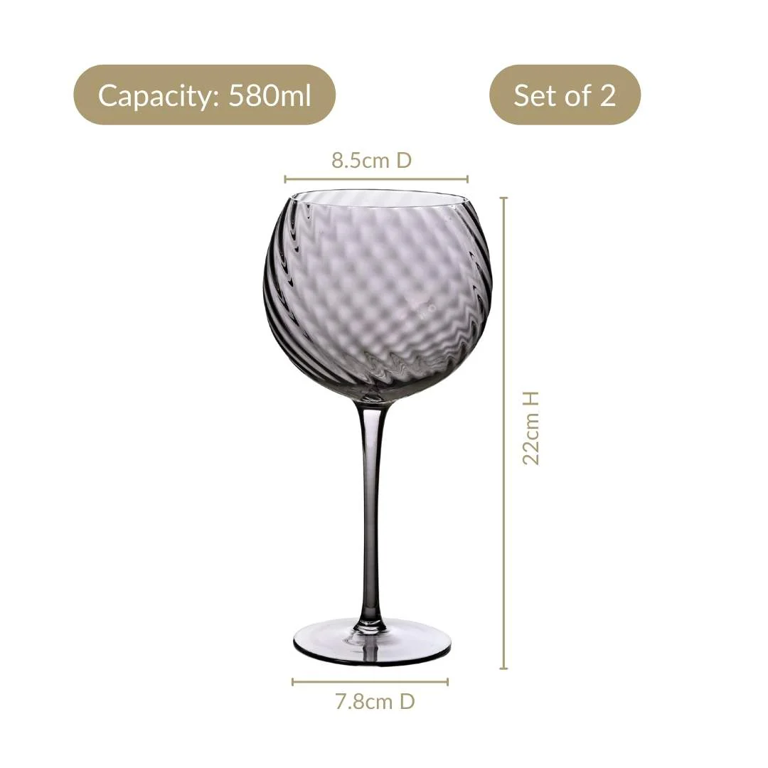 Tinted Balloon Wine Glass Goblet Set Of 2 580ml - Image 4