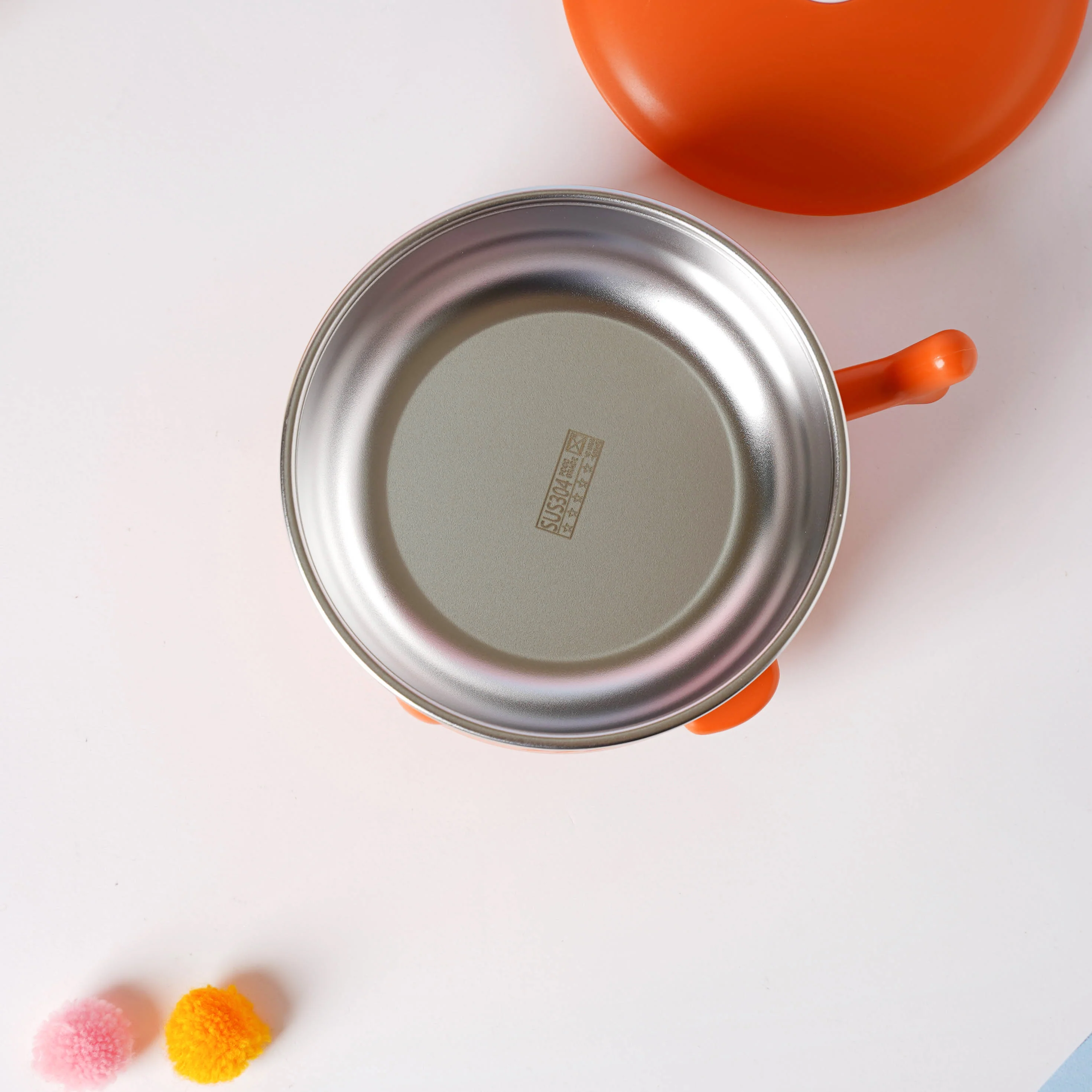 Whale Double Walled Anti-Slip Feeding Bowl Orange 400 ml - Image 5
