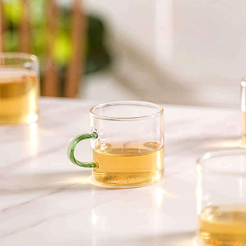 Transparent And Green Cup Set of 6 - Image 5