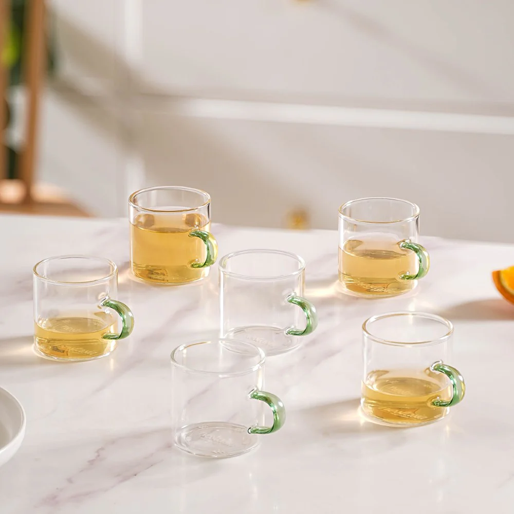 Transparent And Green Cup Set of 6 - Image 8