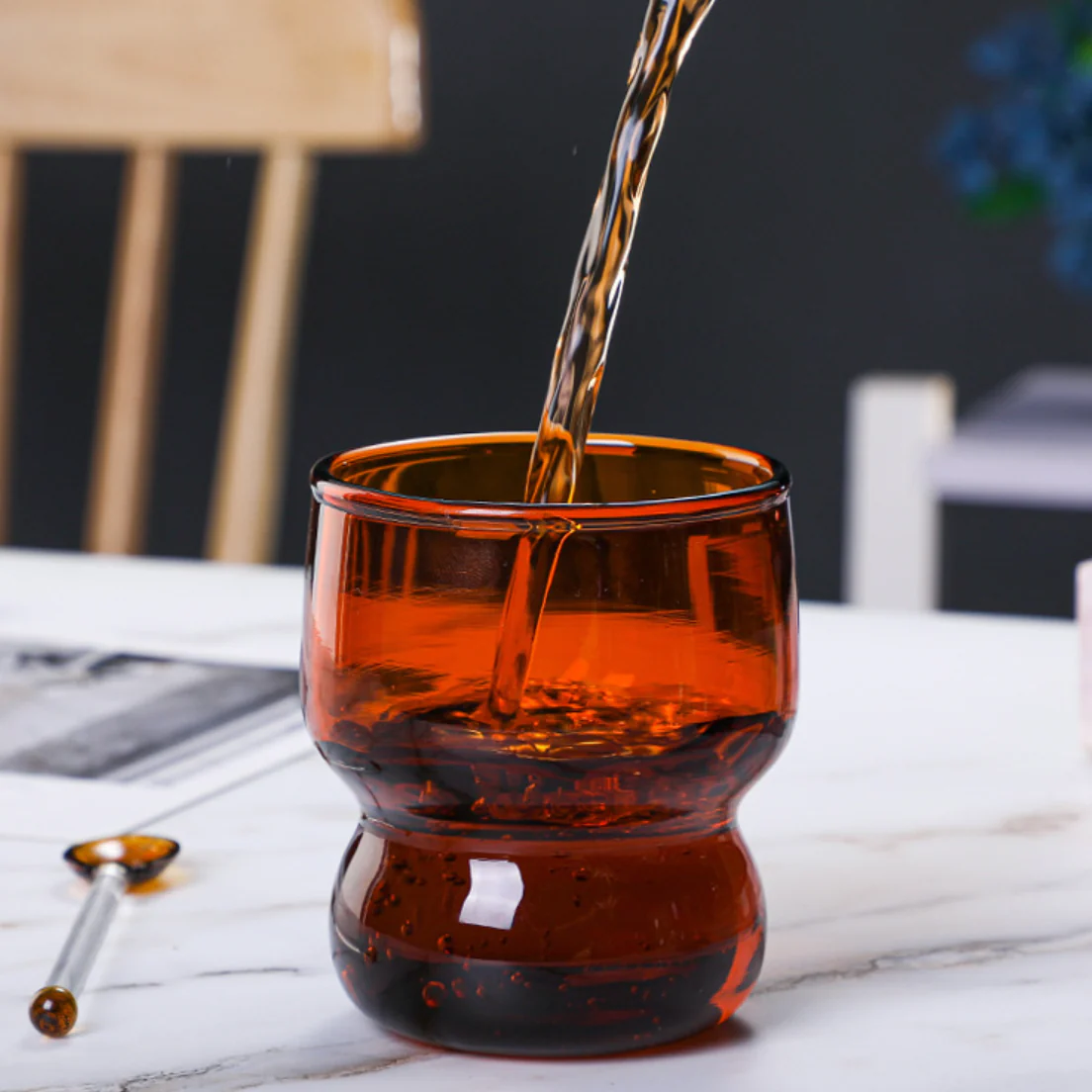 Transparent Borosilicate Glass Tumbler Amber - Image 8
