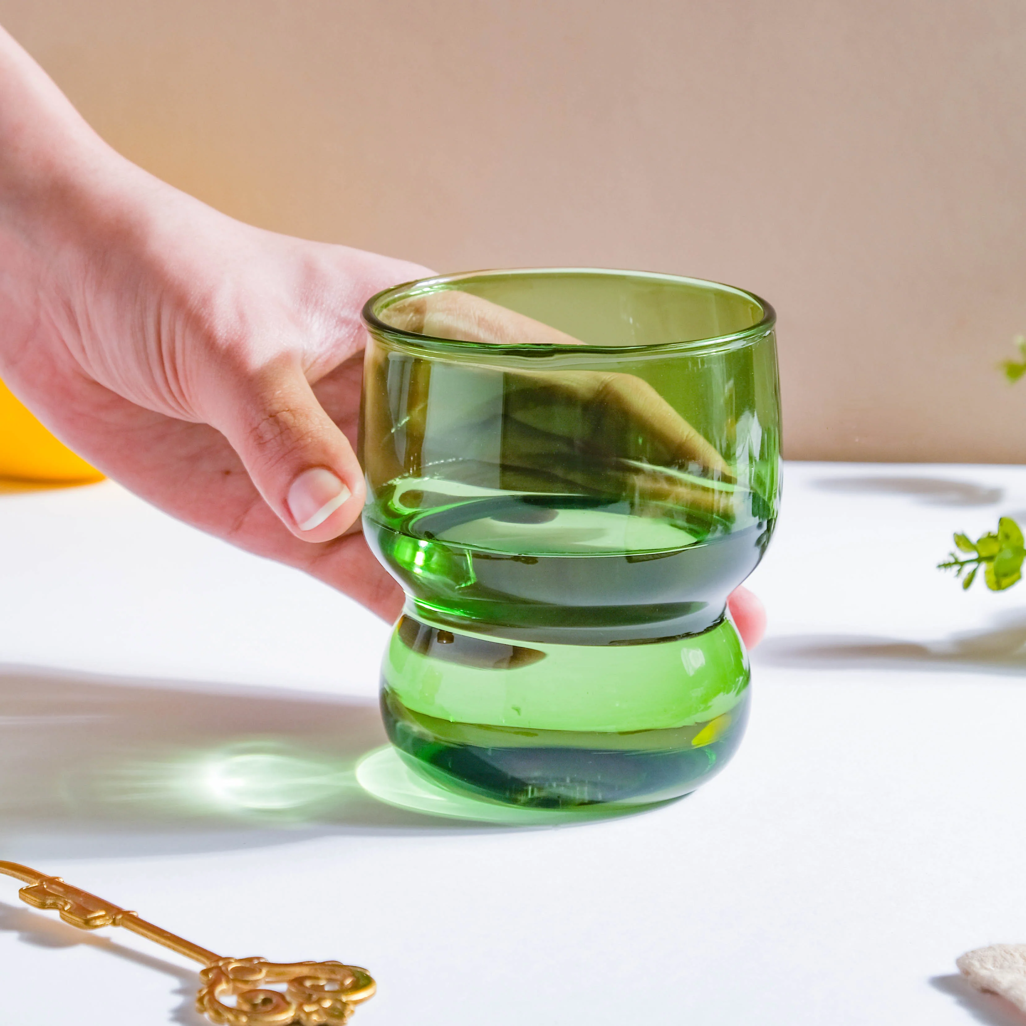 Transparent Borosilicate Glass Tumbler Green - Image 2
