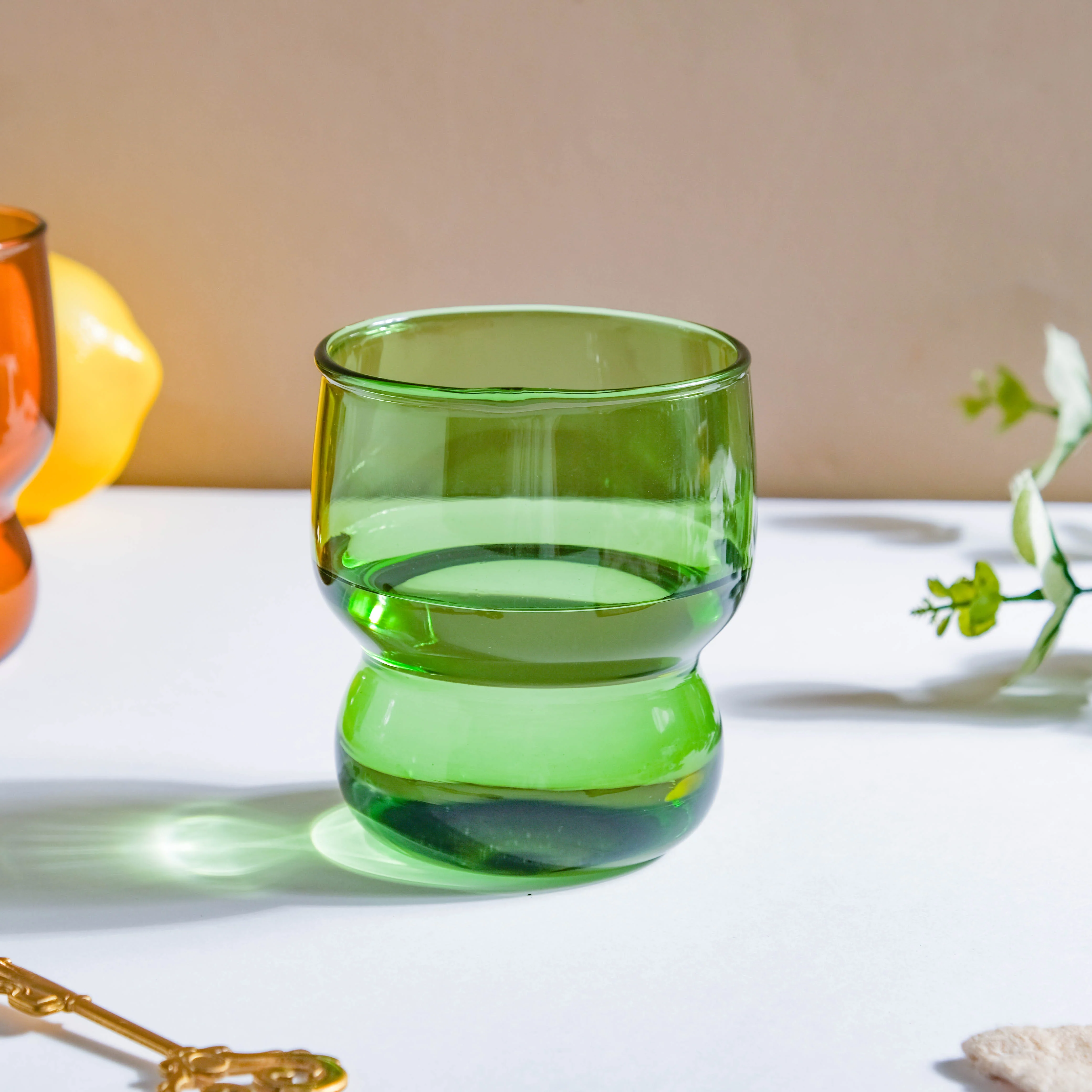 Transparent Borosilicate Glass Tumbler Green - Image 3