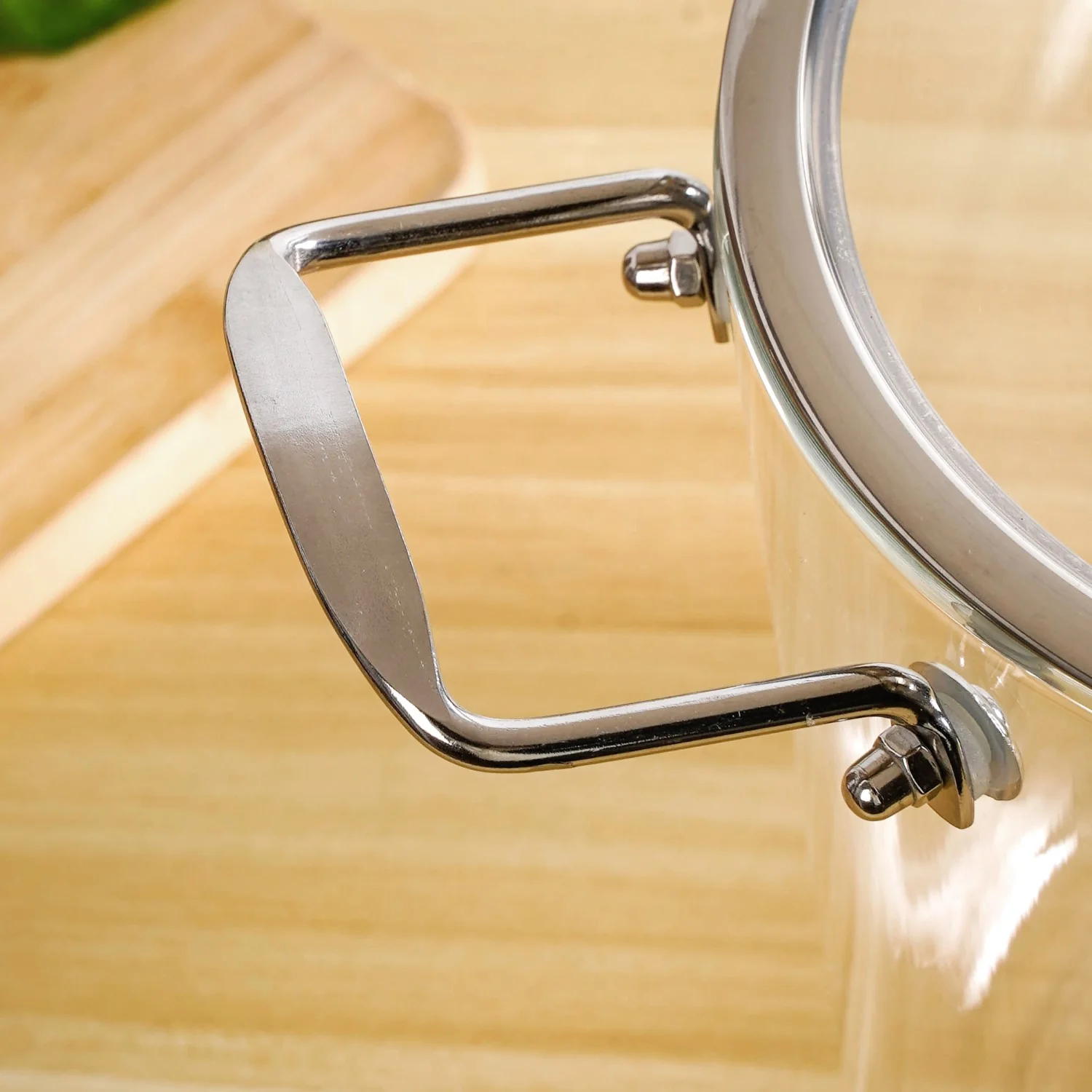Transparent Glass Cooking Pot With Stainless Steel Grip Handles 2500ml - Image 7