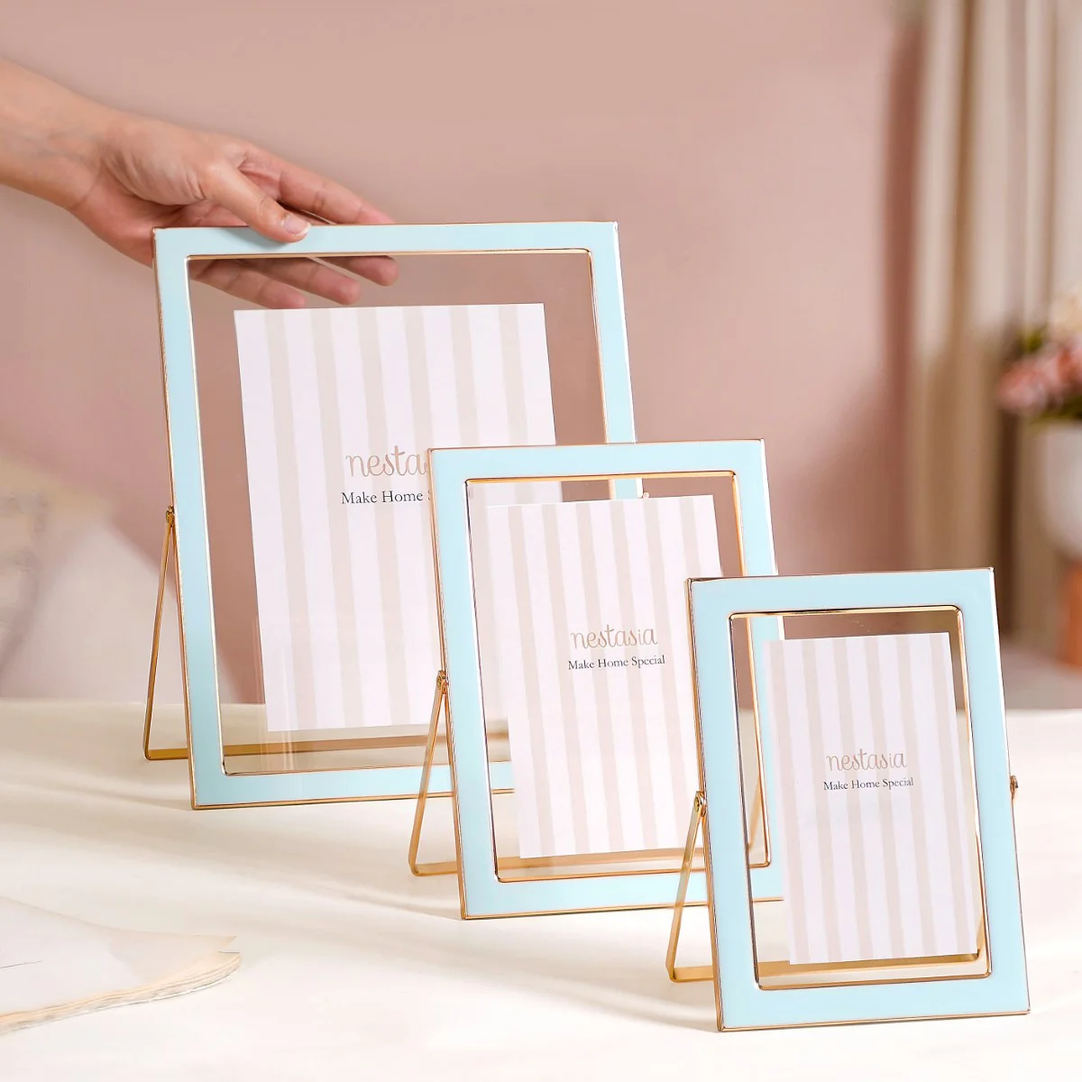 Transparent Photo Frame Baby Blue Set Of 3 - Image 2