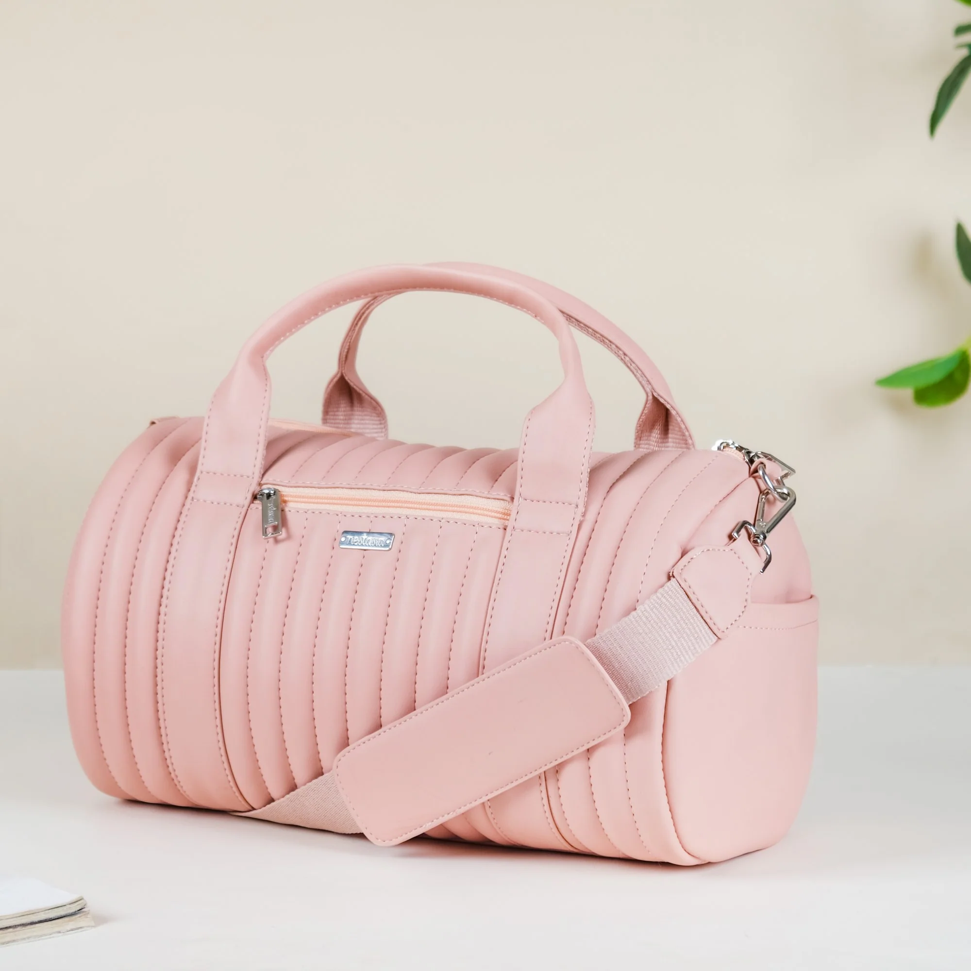 Travel Duffel Bag Pink Small 14x7 Inch - Image 10