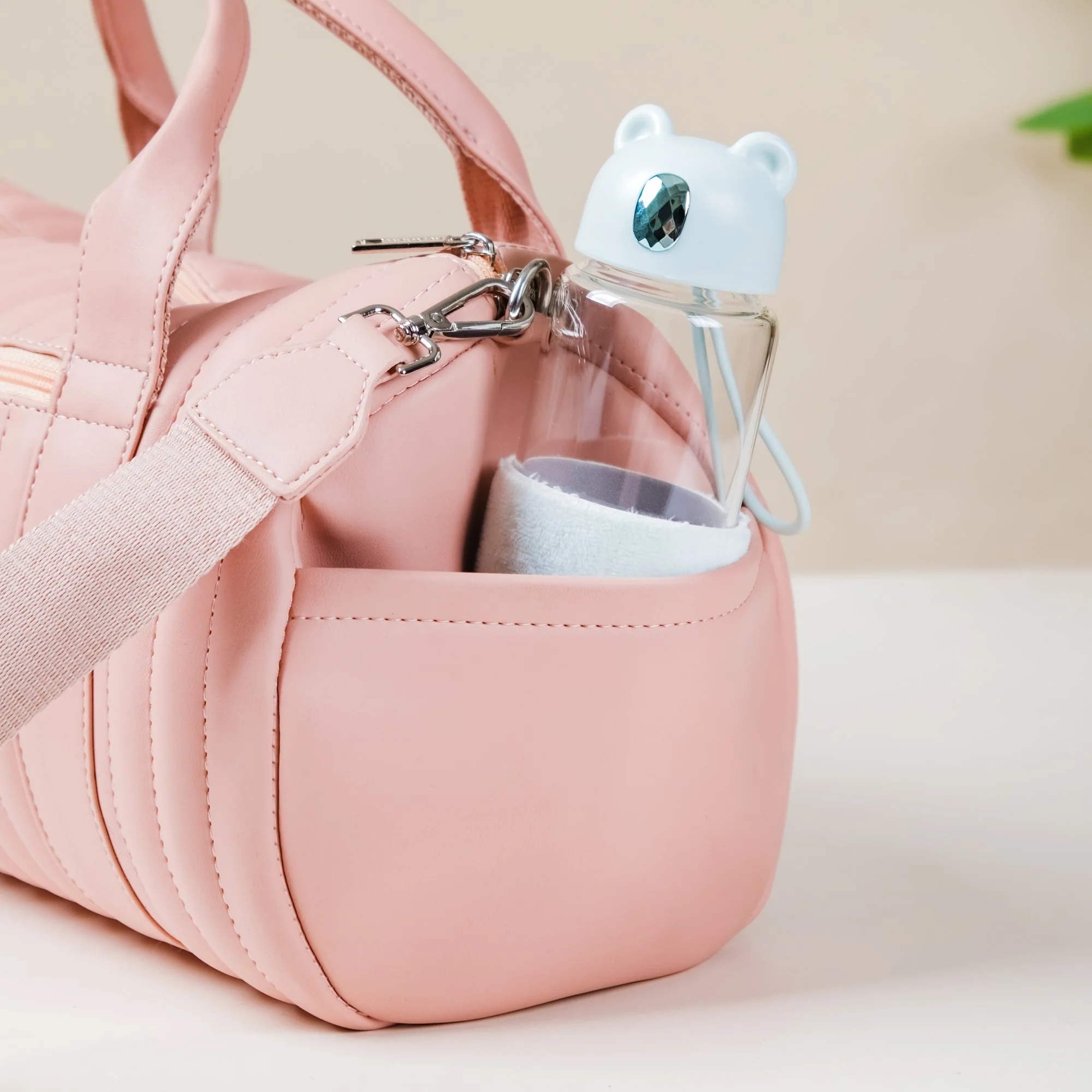 Travel Duffel Bag Pink Small 14x7 Inch - Image 6