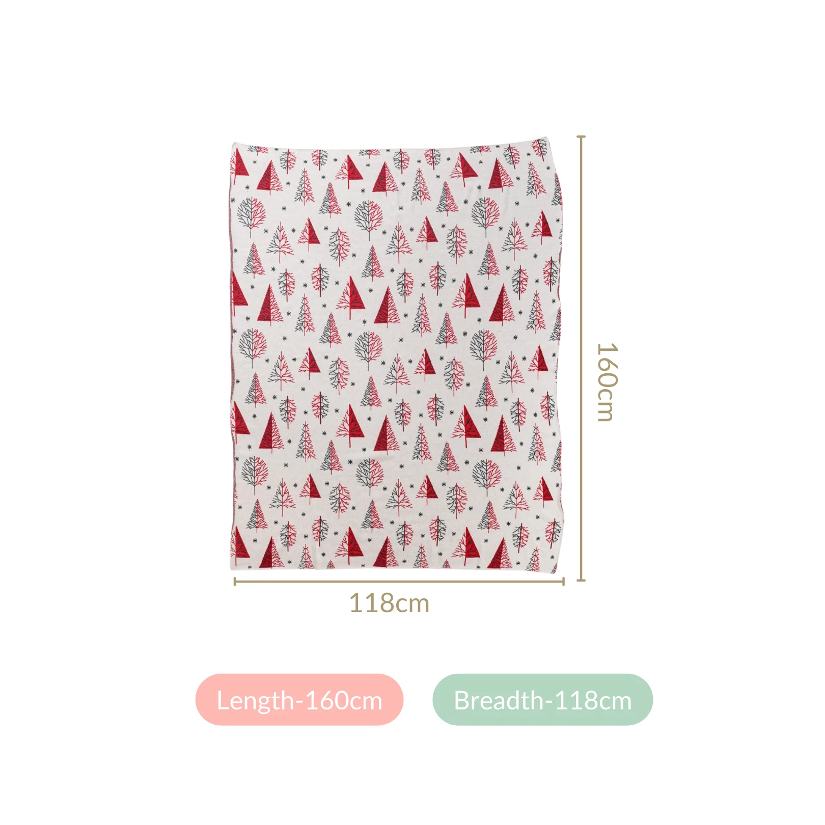 Trees And Snowflakes Throw Blanket - Image 4