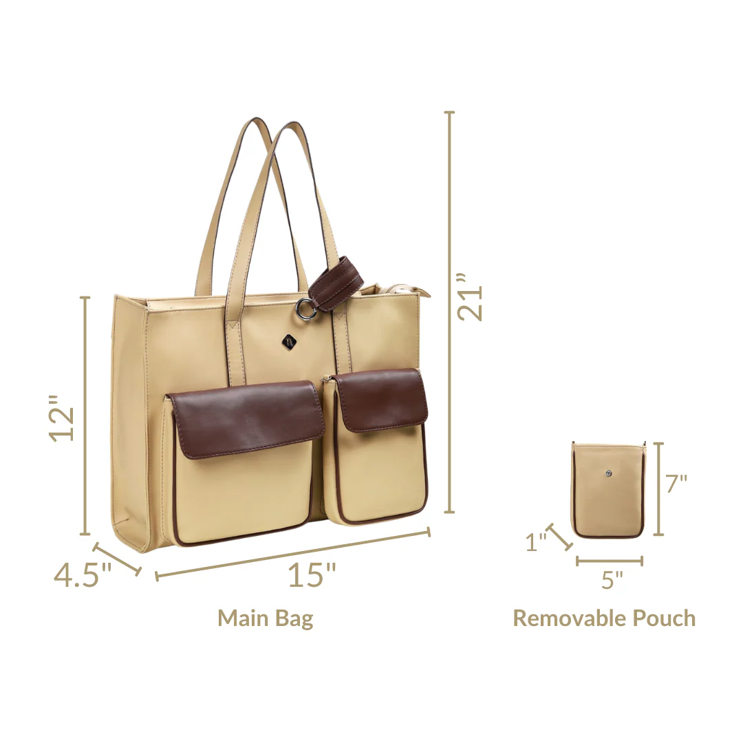 Trendy Tote Bag For Women Beige - Image 16