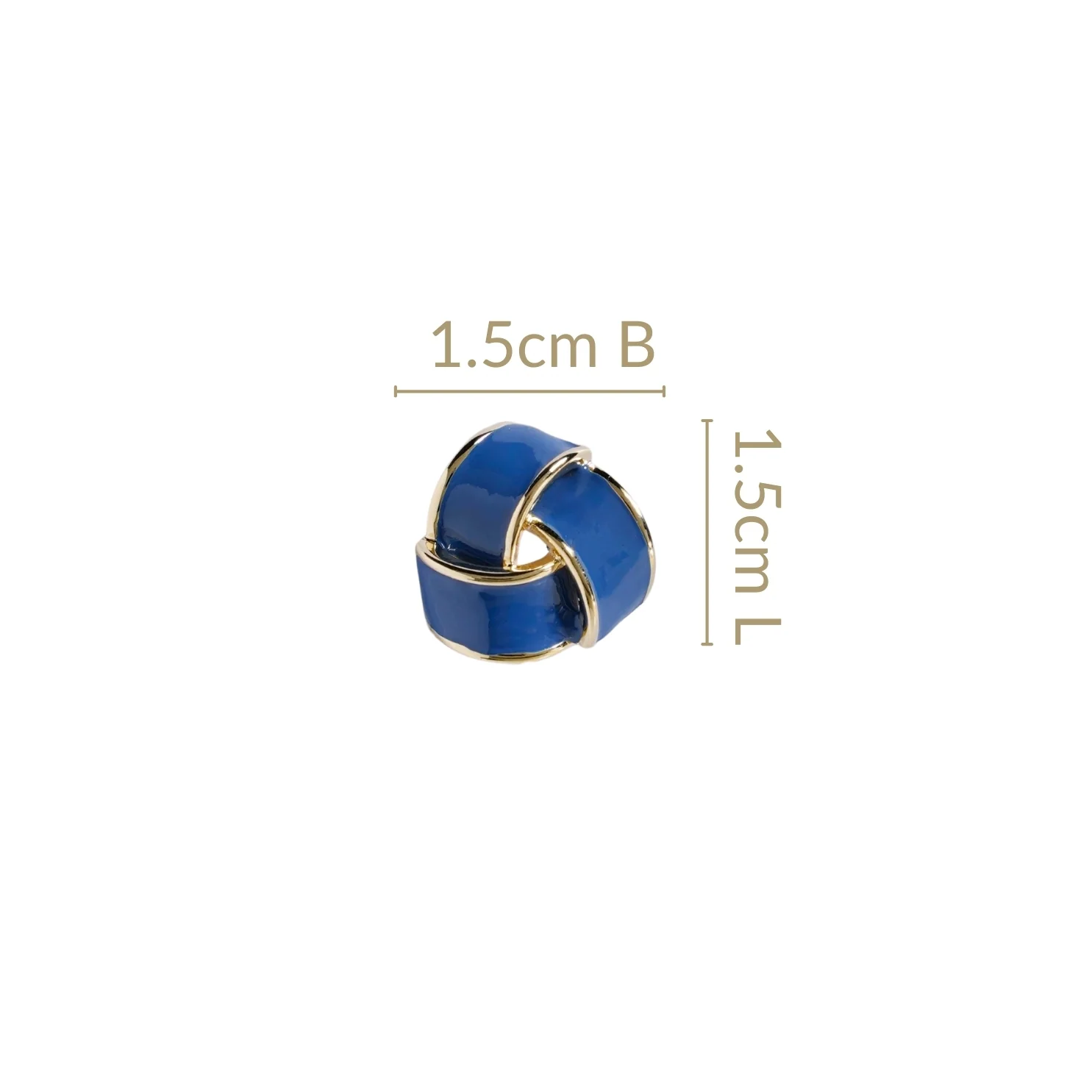 Triangular Blue And Gold Studs - Image 3