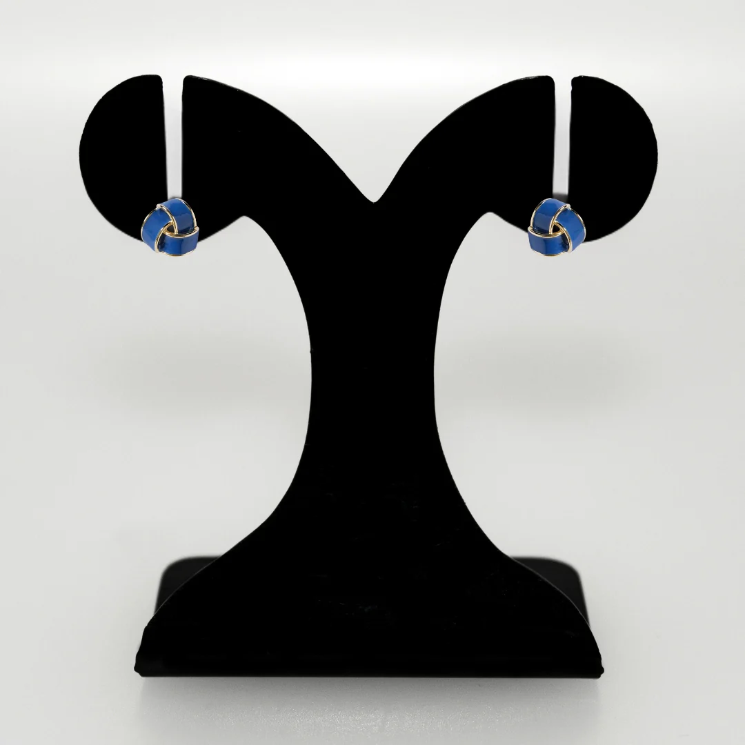 Triangular Blue And Gold Studs - Image 6