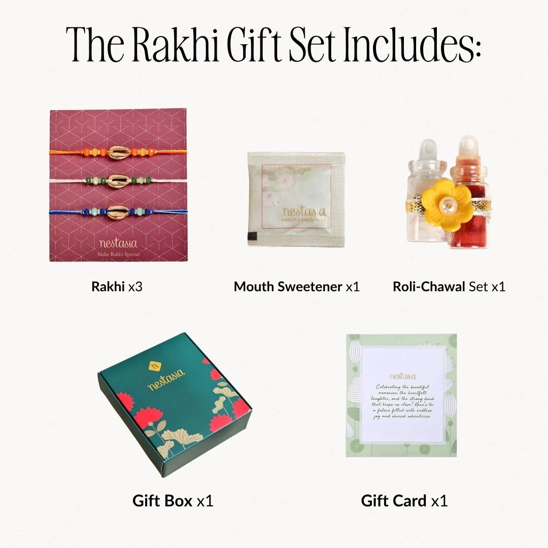 Trio Shell Charm Rakhi Gift Set - Image 4