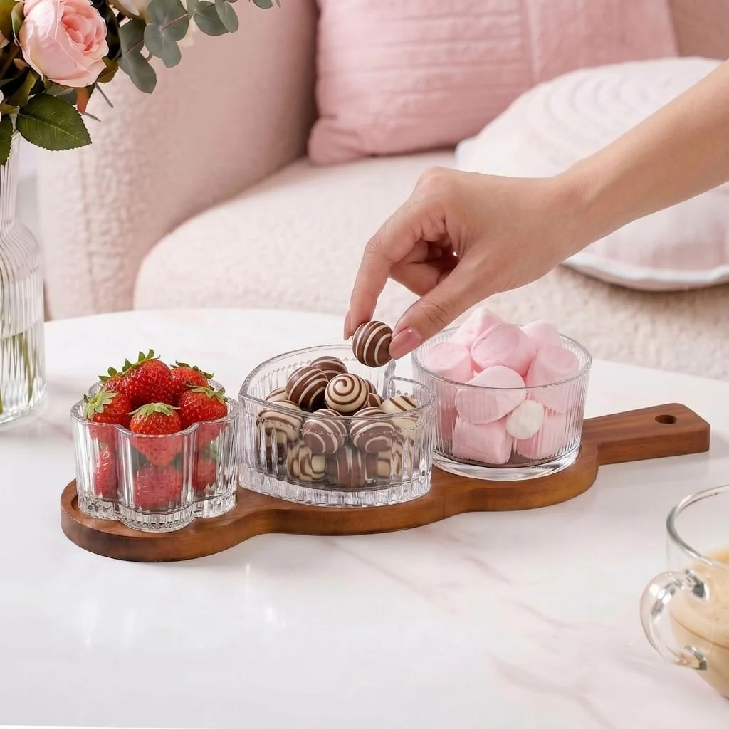 Triple Treat Platter With Bowl Set Of 4 - Image 2