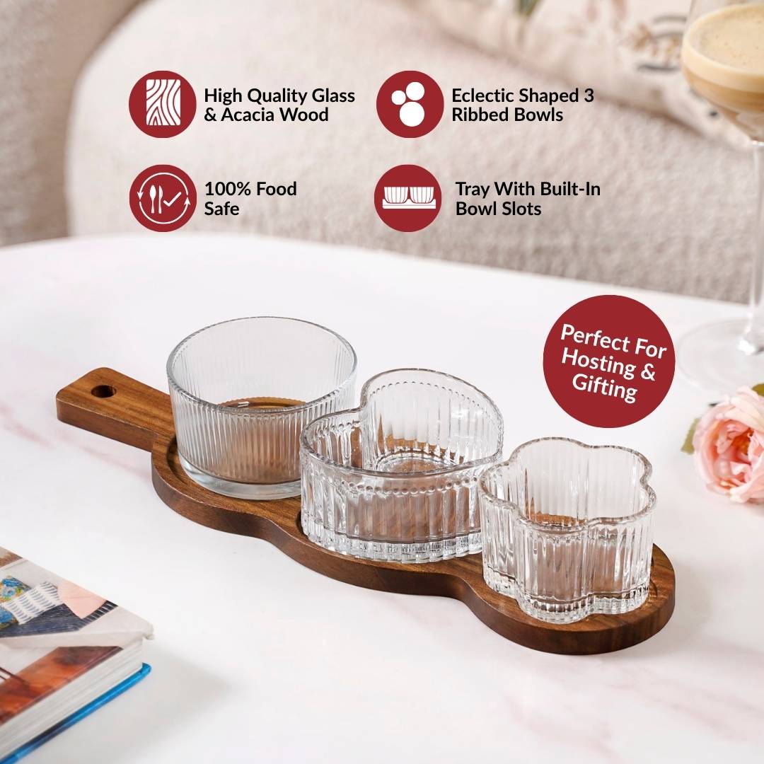 Triple Treat Platter With Bowl Set Of 4 - Image 4