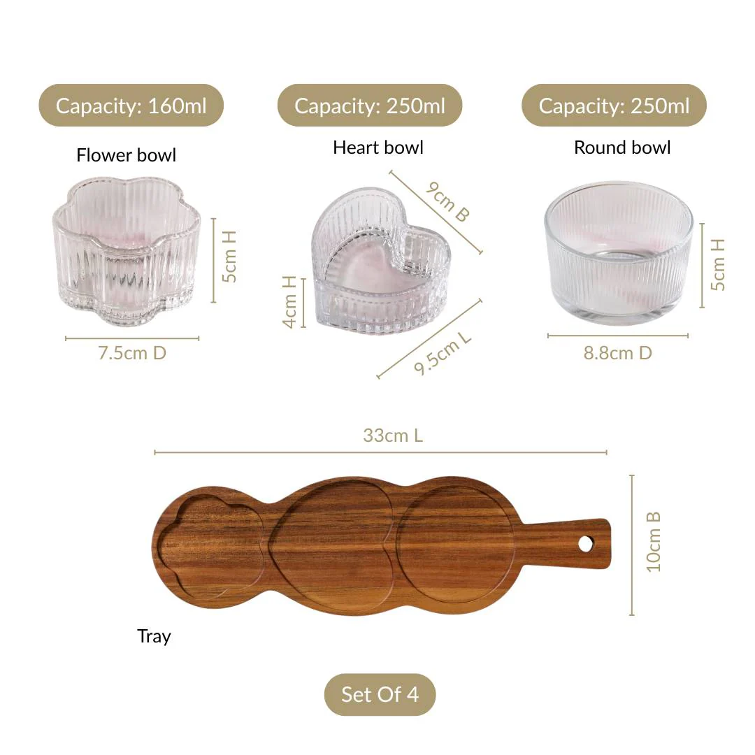 Triple Treat Platter With Bowl Set Of 4 - Image 5