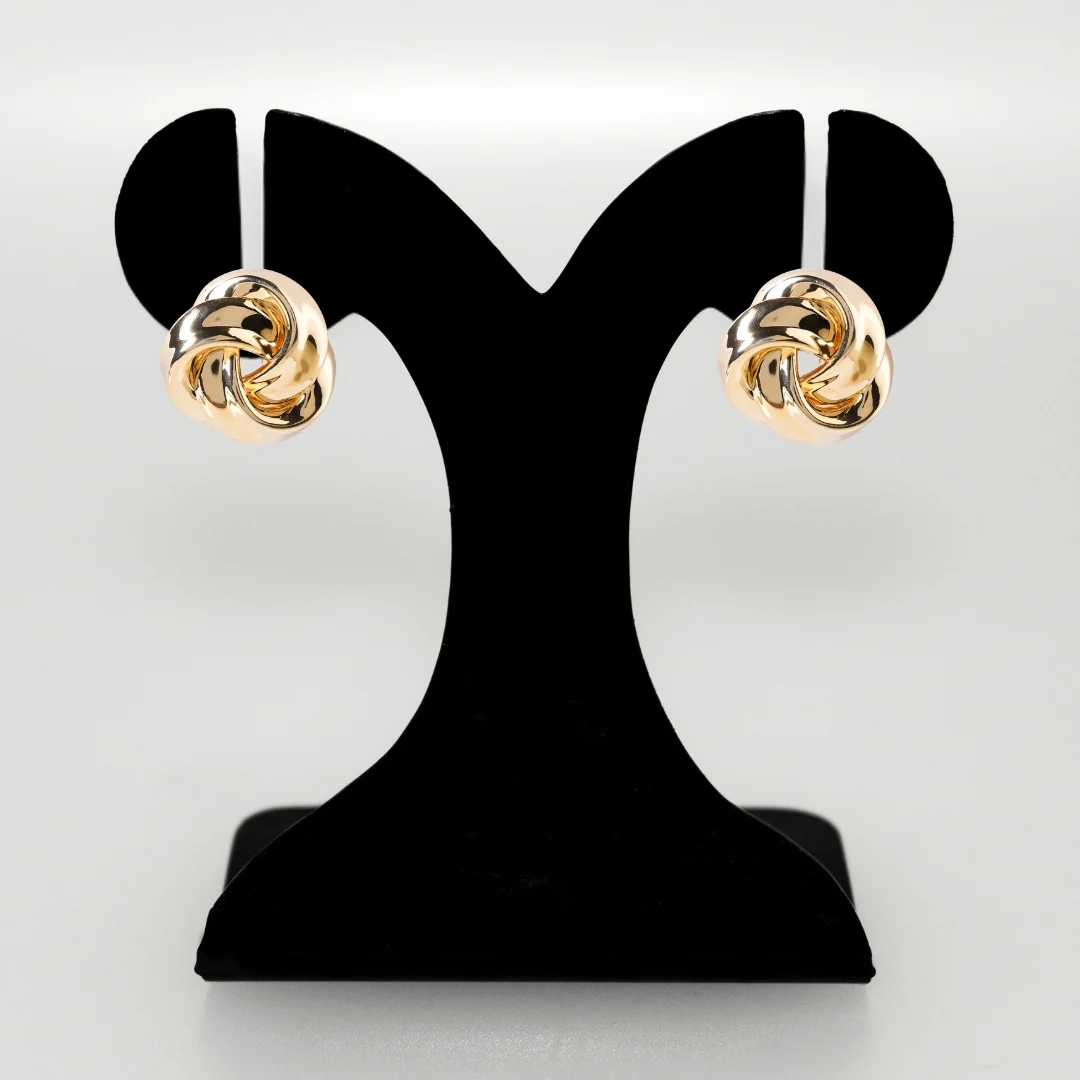 Triquetra Trinity Knot Gold Earrings - Image 6