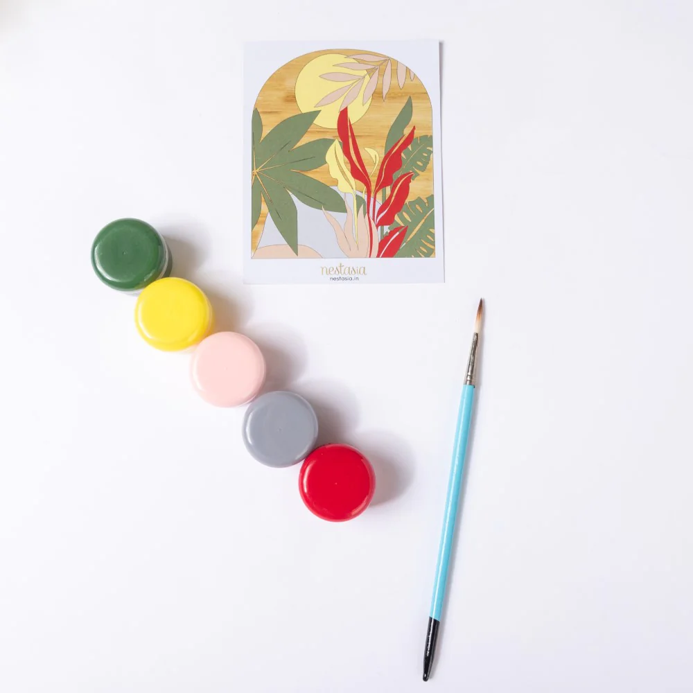 Tropical Flora Wooden DIY Paint Kit 13x10 Inch - Image 8