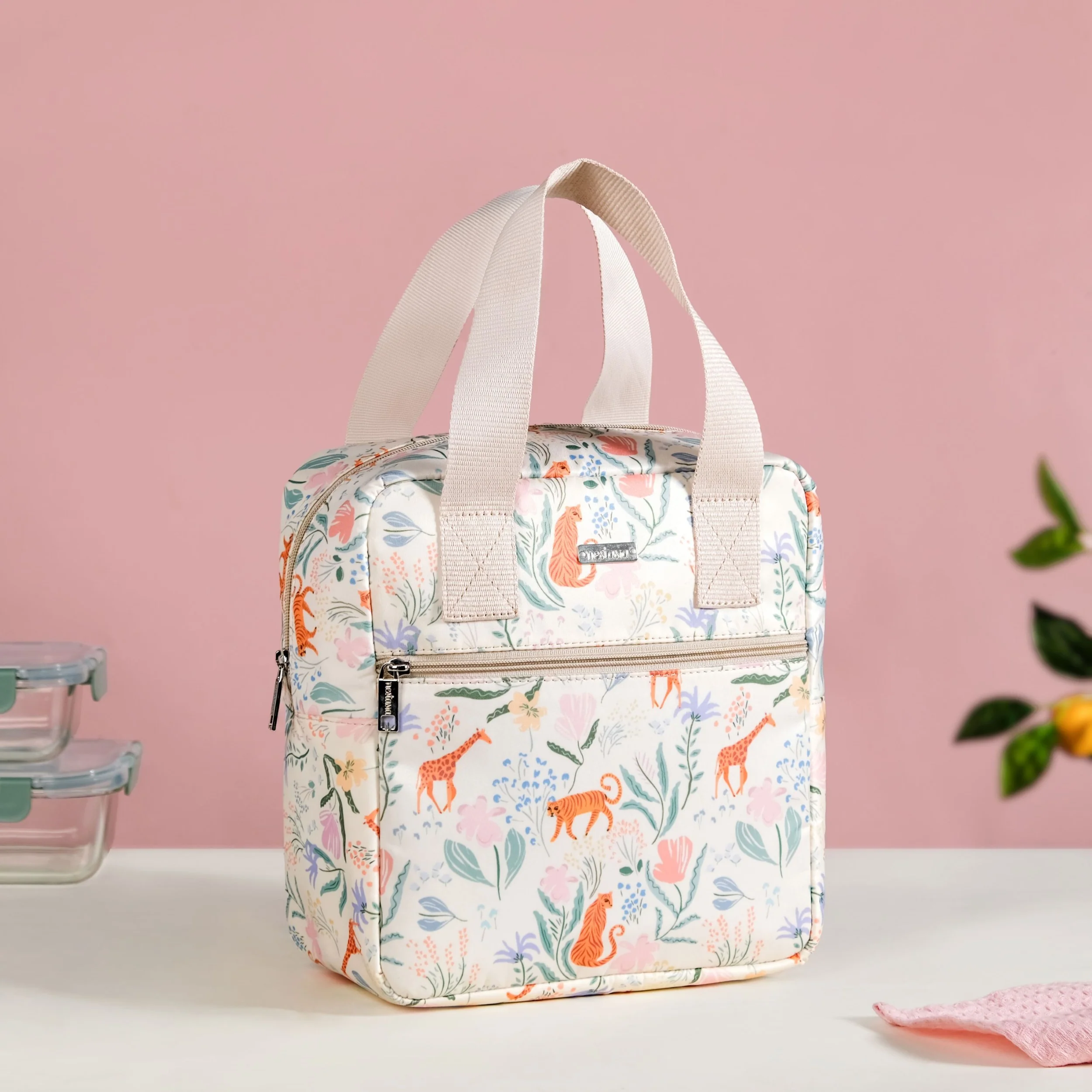 Tropical Safari Animal Print Lunch Bag