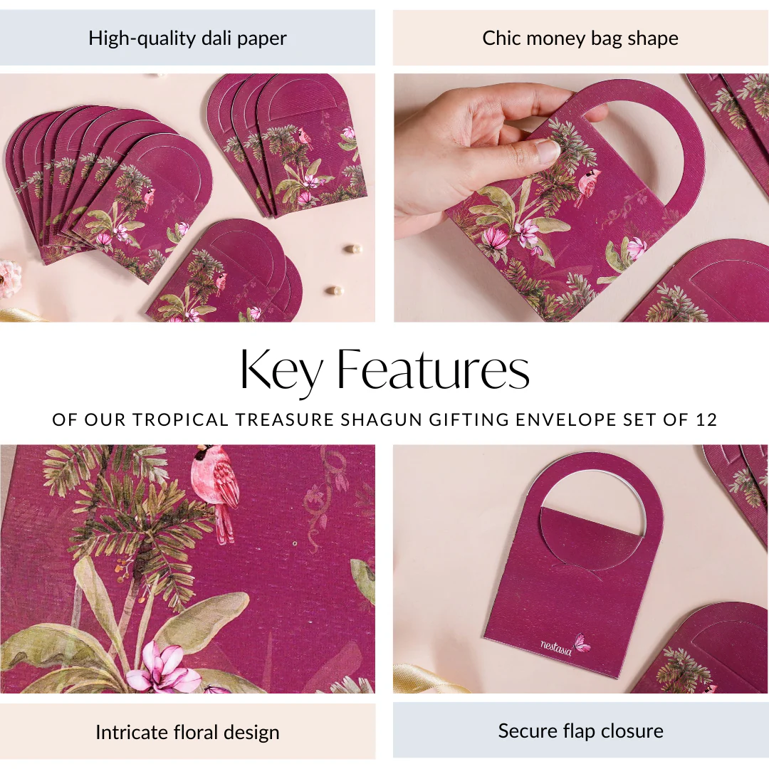 Tropical Treasure Shagun Gifting Envelope Set Of 12 - Image 5